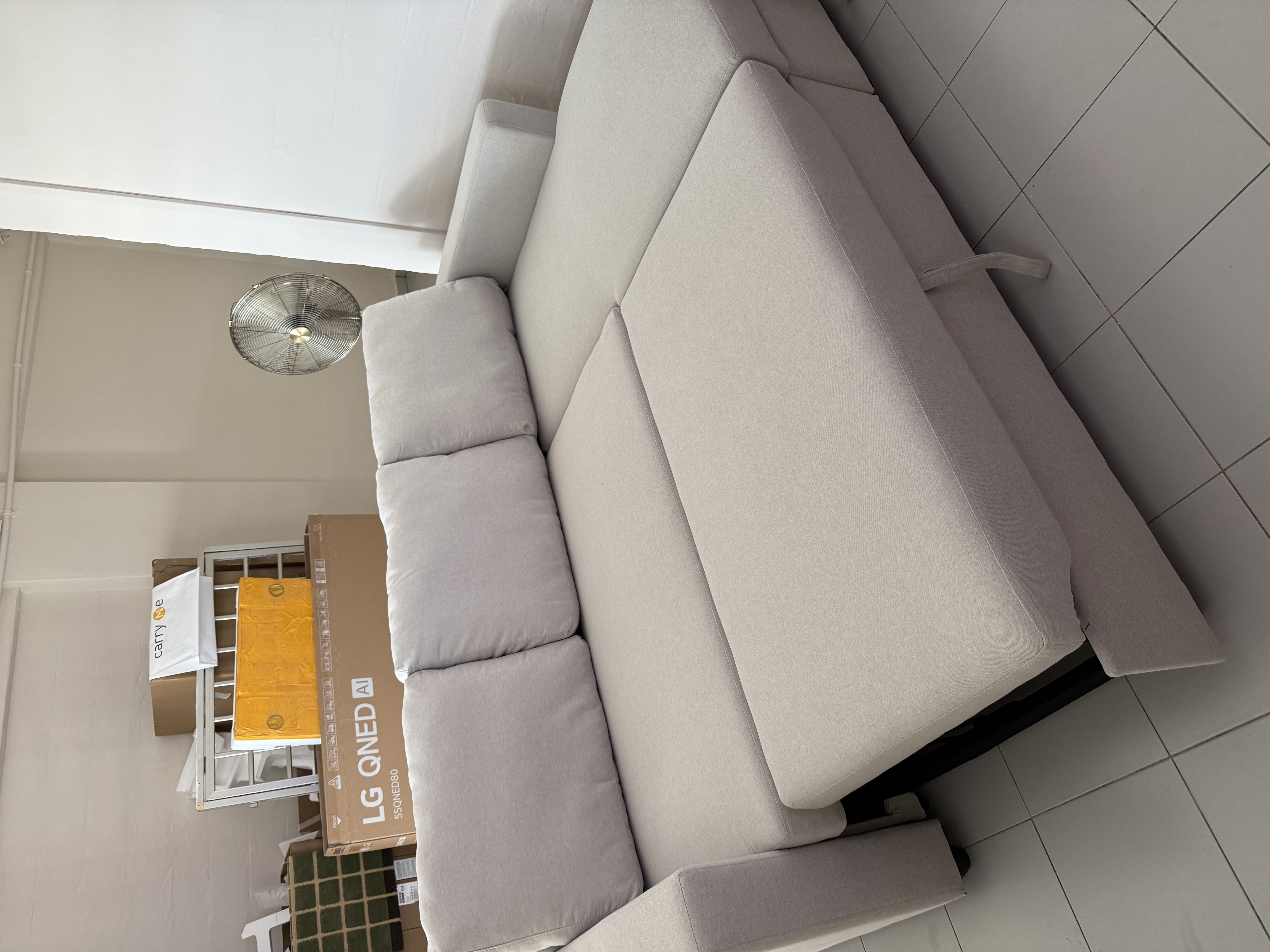 Customer home photo 16: Love love the size of this sofa which fits perfectly in my rental place. Plus, I could convert it to a bed whenever I have guests over! And the storage underneath is an additional advantage especially for a small living area like mine. Highly recommended 😊