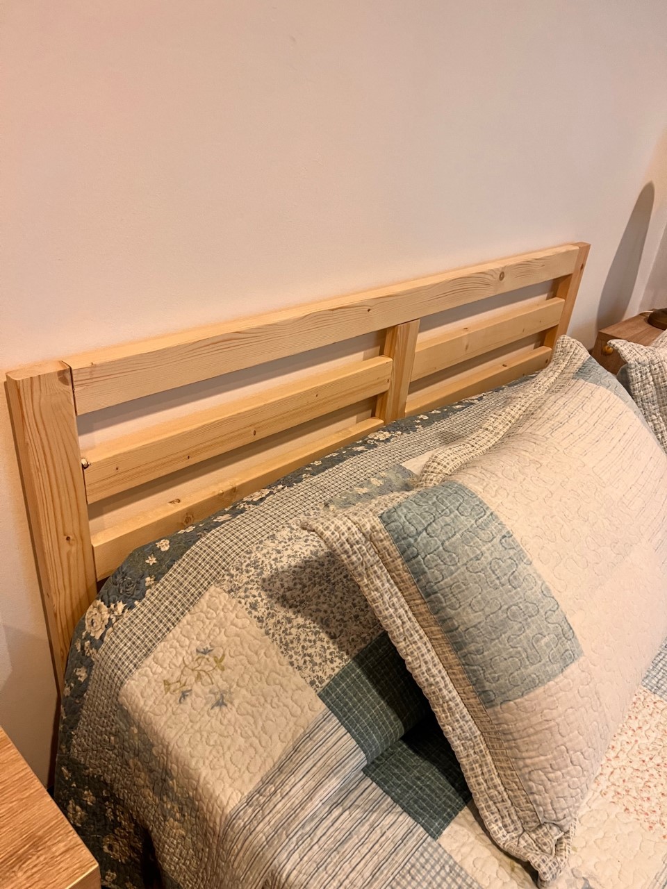 Customer home photo 4: Love the color and how cozy my bed looks with this headboard.