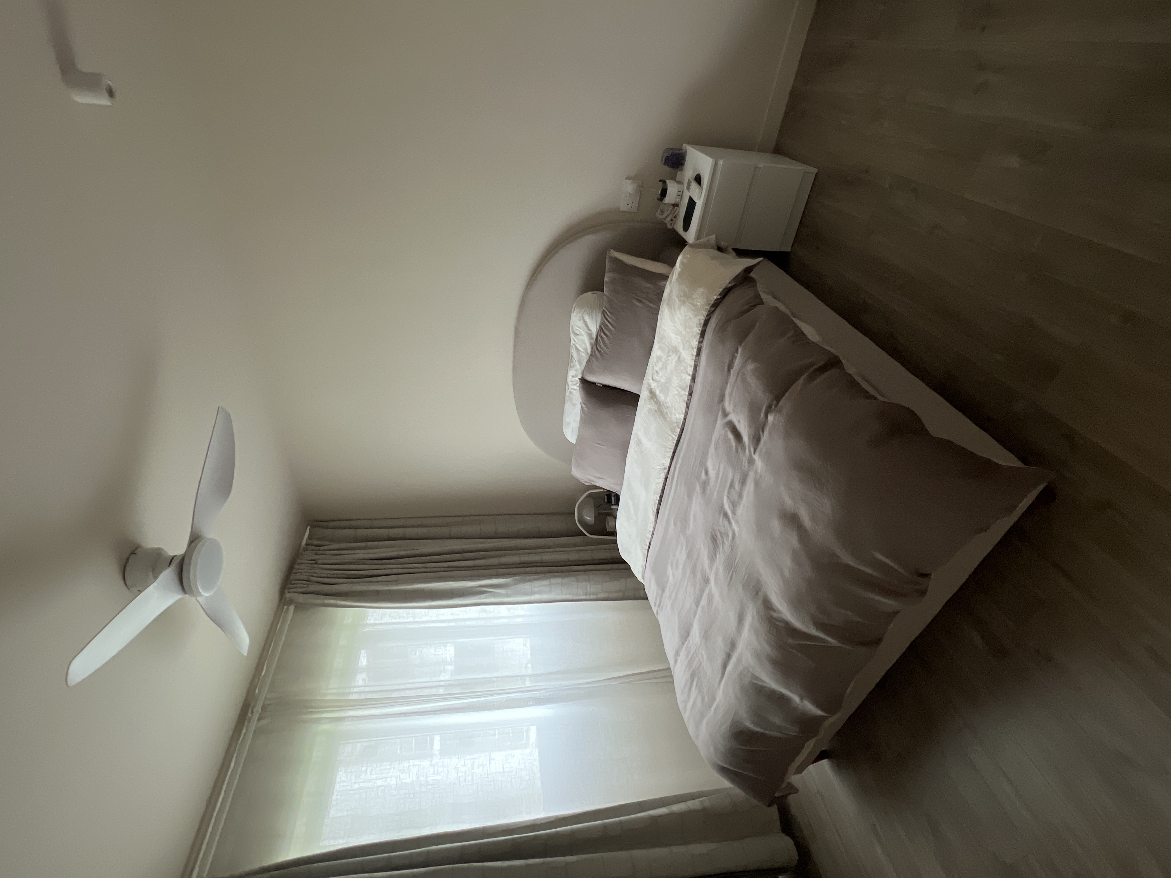 Customer home photo 2: Delivery guy called and asked if can come earlier. I agreed. He installed the whole thing really quick. Less than 15 mins. Bed seems decent for the price. Looks really cute too.