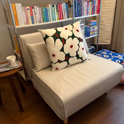 Customer home photo 4: Nice and compact sofa (bed). Can’t wait for guests to visit.