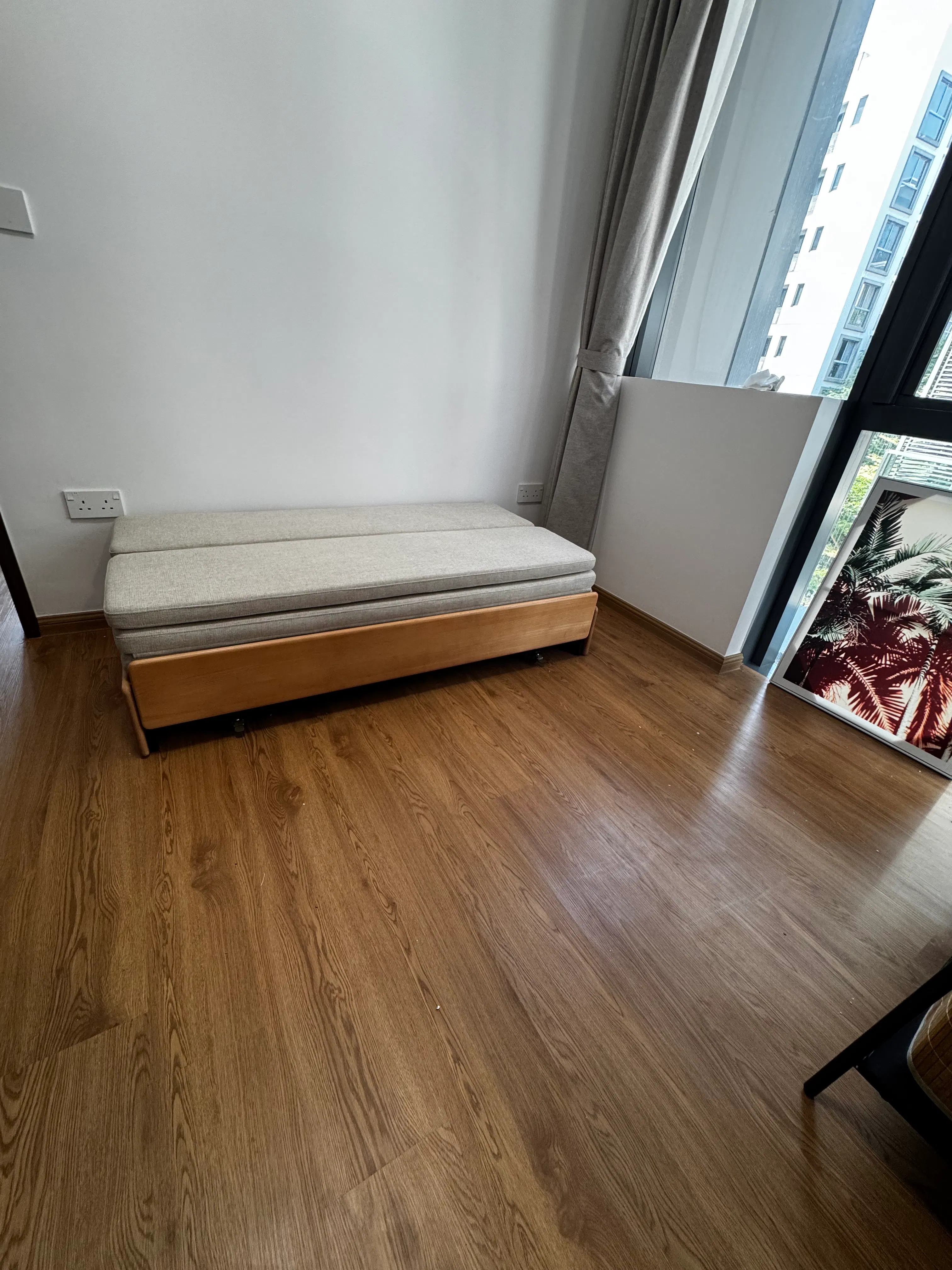 Yoke Sofa Bed / Bench 1.5m - Gravel White