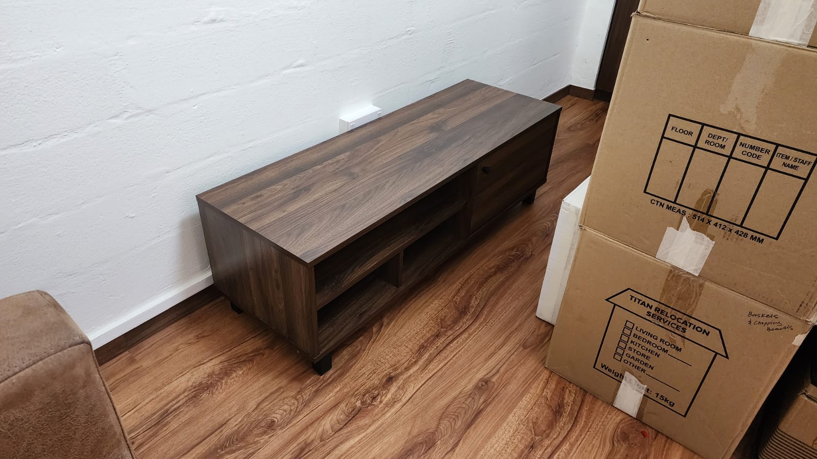 Customer home photo 1: Cosy and compact, but confidently holds our 55-inch like it owns the room. A simple setup that doesn’t scream for attention — it just does the job, beautifully.