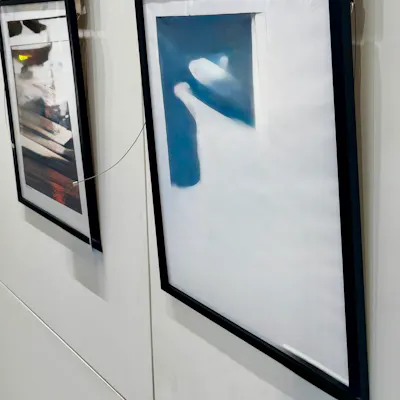Customer home photo 9: Really good but needs reinforcement on hook if the artwork is thicker. Heavier weight means the hook bends quite fast as it’s thin and soft.