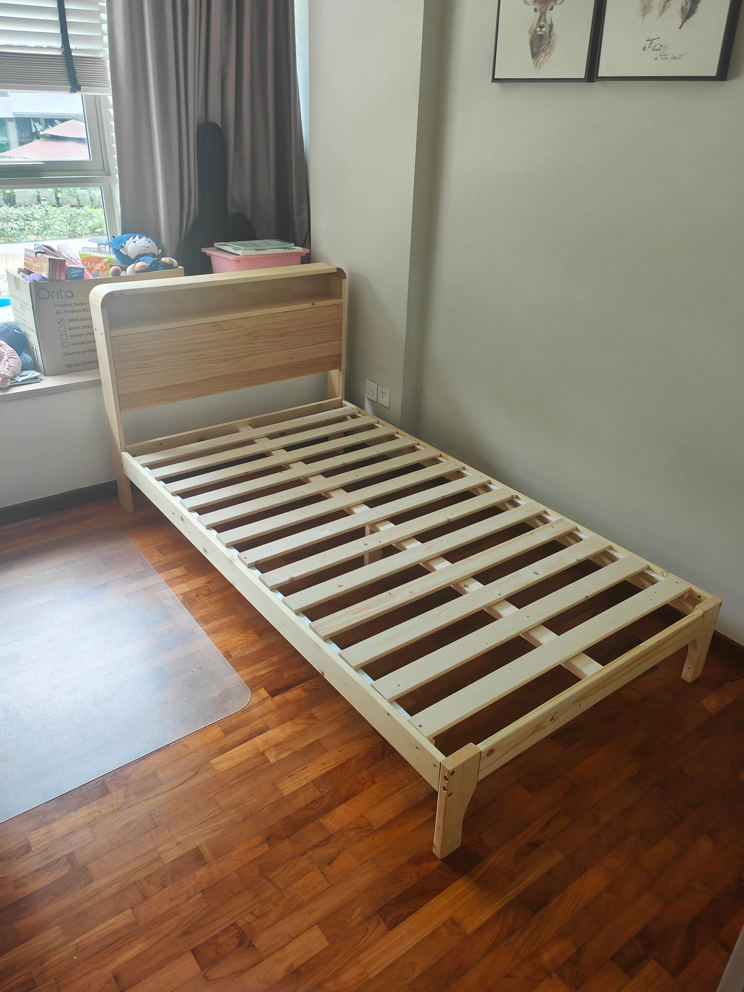 Customer home photo 12: Good design with the cubby hole headboard. Great for putting small items.