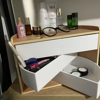 Customer home photo 1: the storage box is very well-made and the drawers open out smoothly on the swivel.