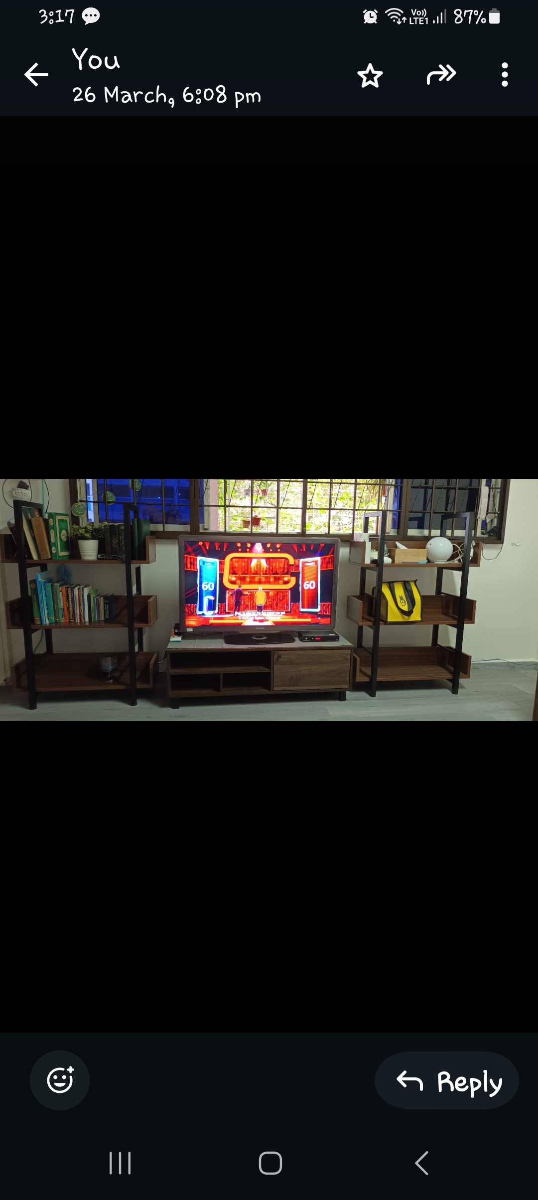 Customer home photo 3: Nice and suitable for my tv. The colour matches with my 2 display shelve
