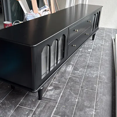 Customer home photo 1: The quality is not bad. Seems quite sturdy even with slim leg. A bit disappointed with the bottom drawer as its not smooth probably due to the alignment. Needed to use hard pressure to close the drawer. Feedback to the installer but was told there's nothing they can do.