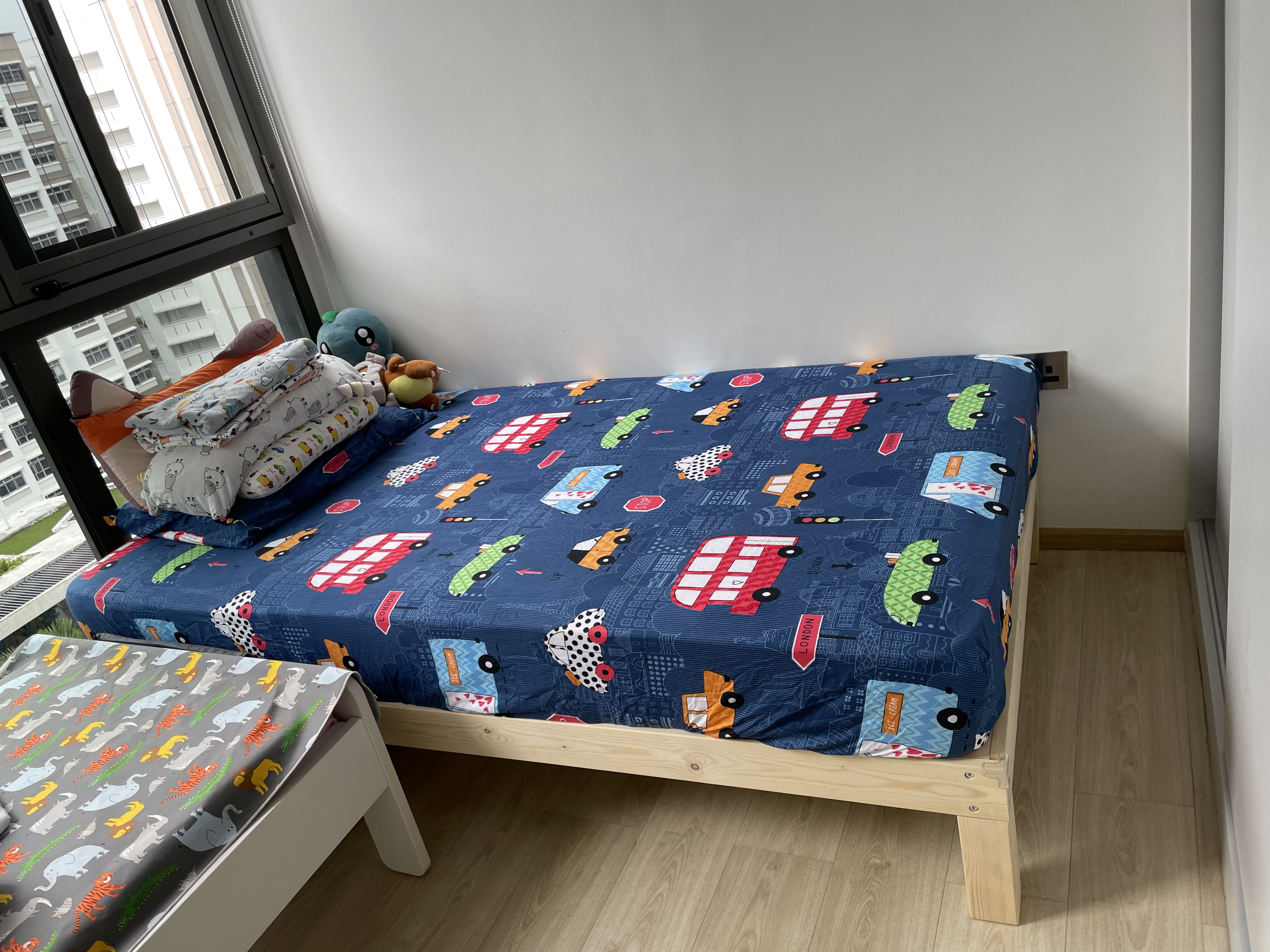Customer home photo 17: Have been looking for a no frills, small sized and not too expensive super single bed frame for awhile and am so glad to have came across this. Perfect for our small room. Only thing to note is that corners of the bed frame is a little sharp, will be good to have a corner protector.
Delivery was prompt, and setting up was quick and professional. Highly recommended!