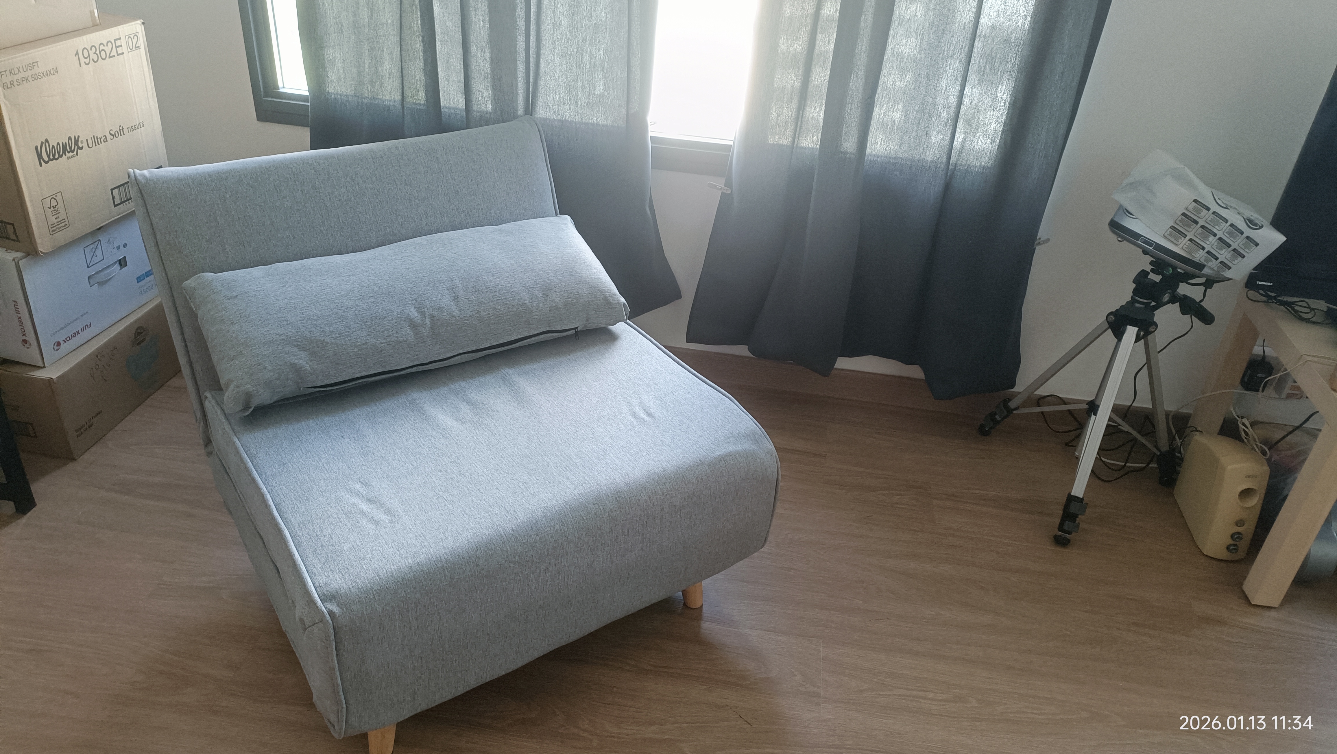 Customer home photo 1: It is sturdy & looks elegant. The sofa is firm & well designed and made.