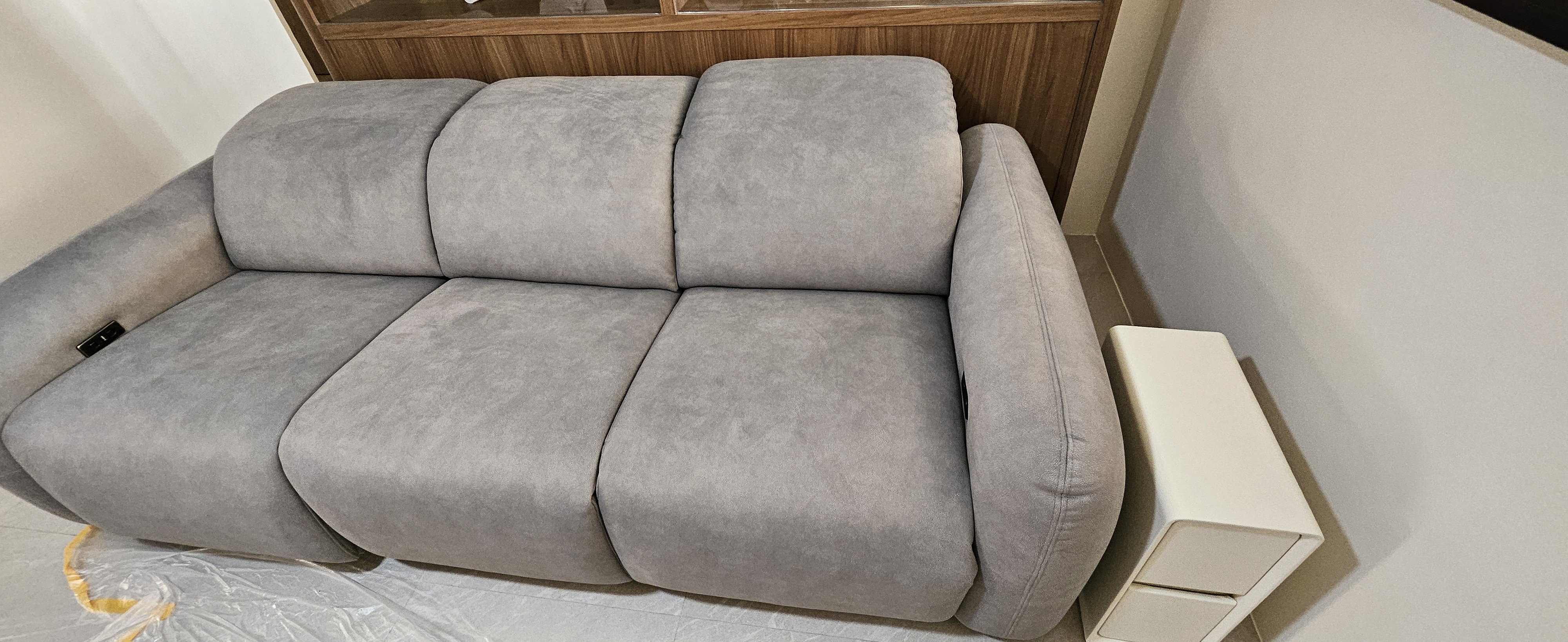Customer home photo 6: The fabric feels so soft and comfortable and the sofa looks great. Very happy with the purchase!