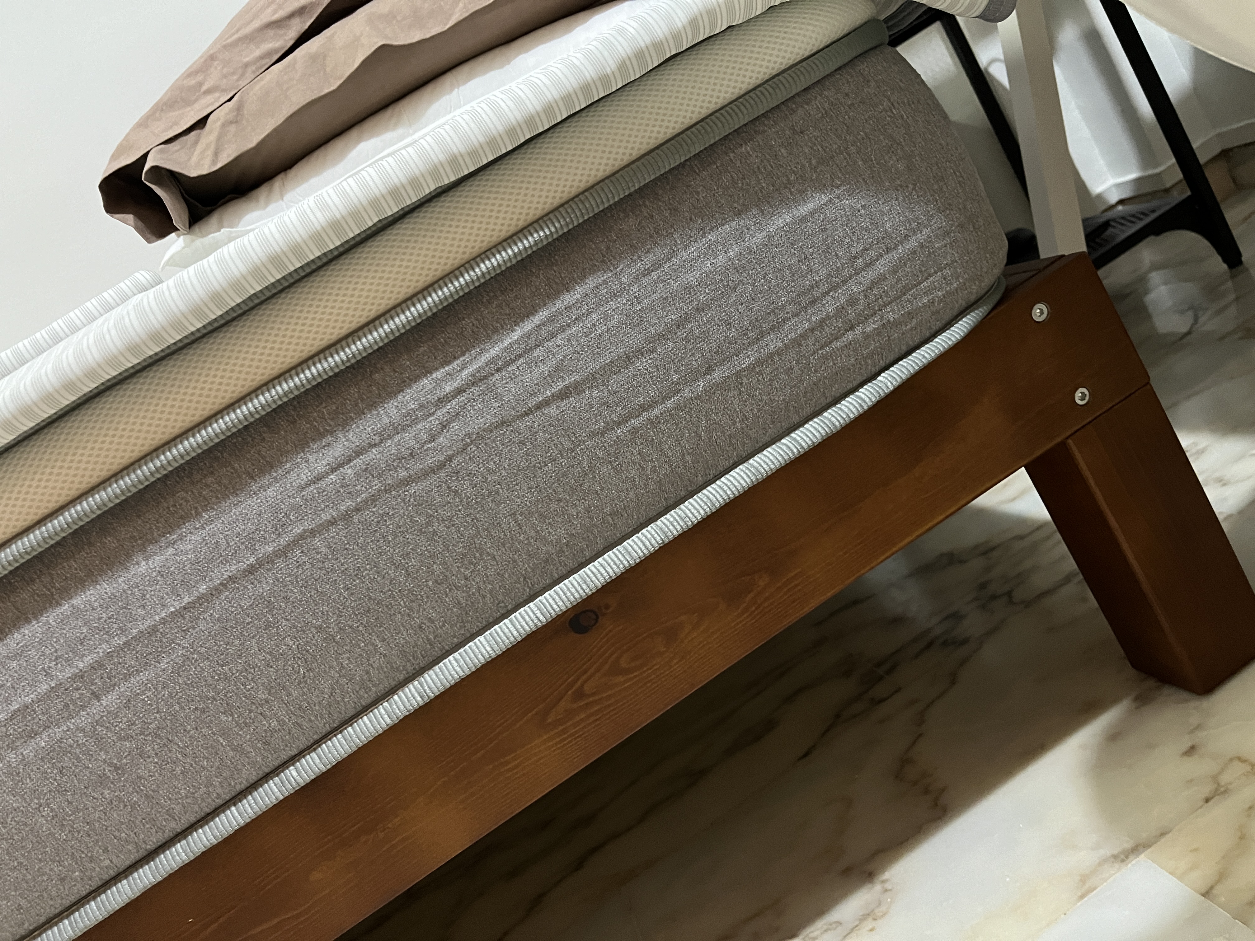 Customer home photo 12: Love the bed frame as it gives a retro feel. More importantly, it is sturdy, looks great and of high quality wood. It is also simple and nice in my room as it matches my interior very well. Highly recommended bed frame! Thanks to the assembly team as well, very professional and fast