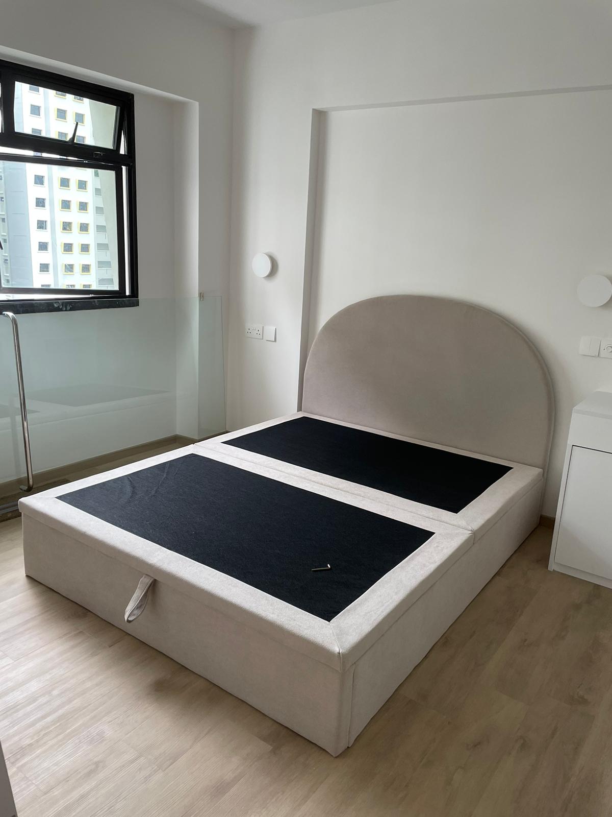 Customer home photo 8: yet to try it out but fits the theme of the bedroom. the added storage should be a plus