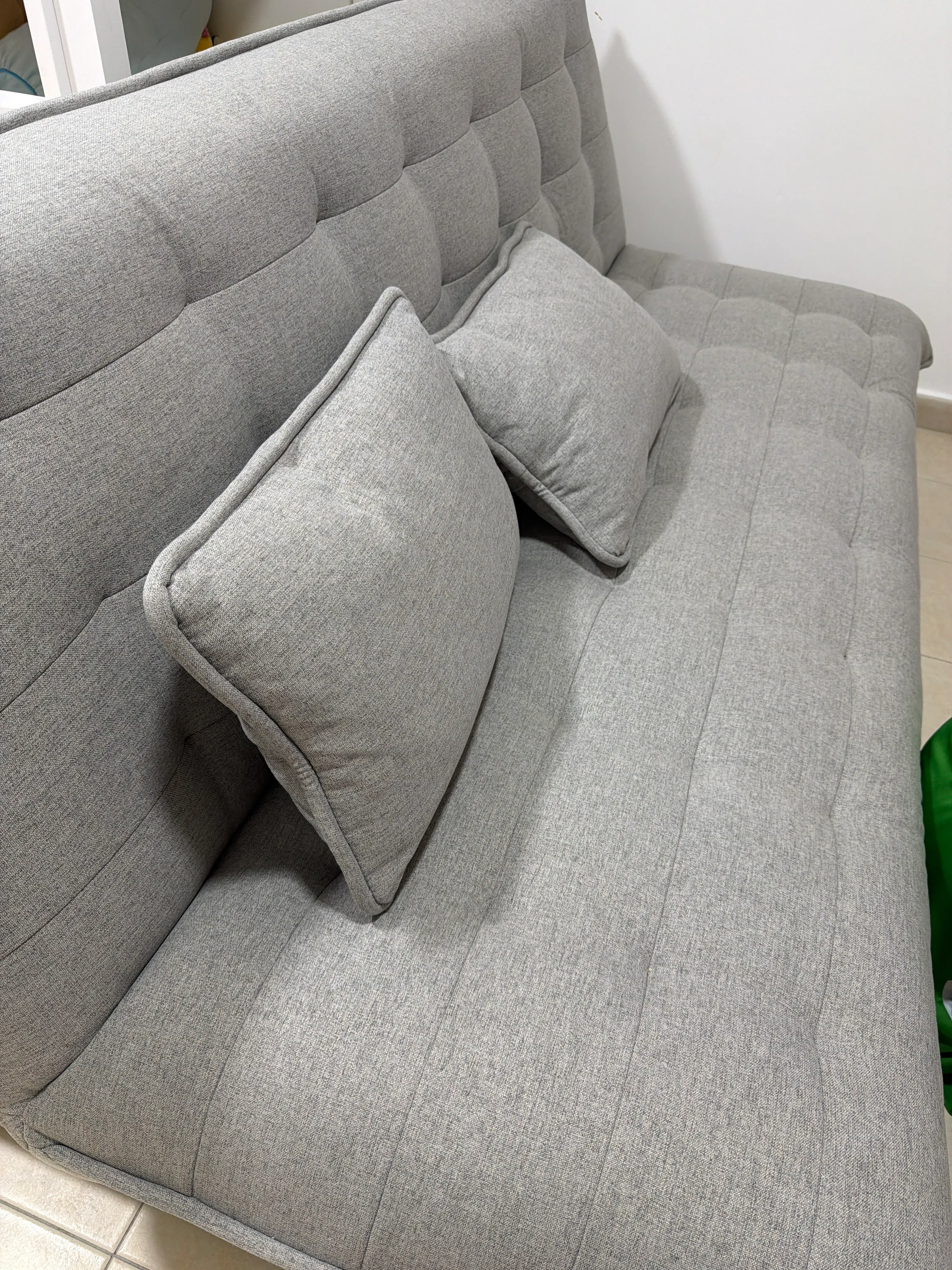 Customer home photo 1: Very happy with this sofa bed! It is comfortable, sturdy, and easy to convert from a sofa to a bed. The fabric feels nice, and the quality is better than I expected. It’s perfect for small spaces and great for guests. Highly recommend!