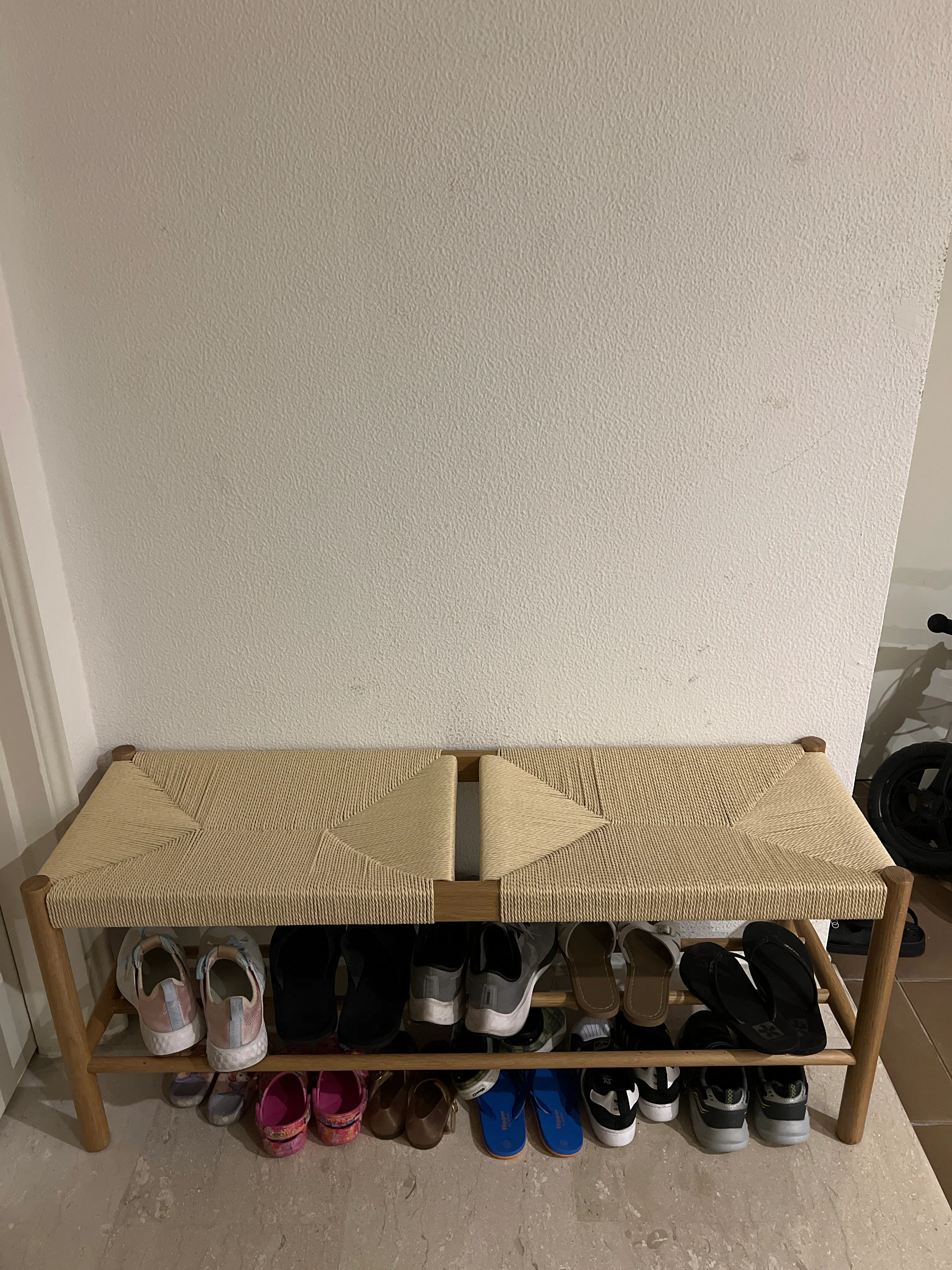 Customer home photo 5: Great bench for my entryway! Feels sturdy and good aesthetics!