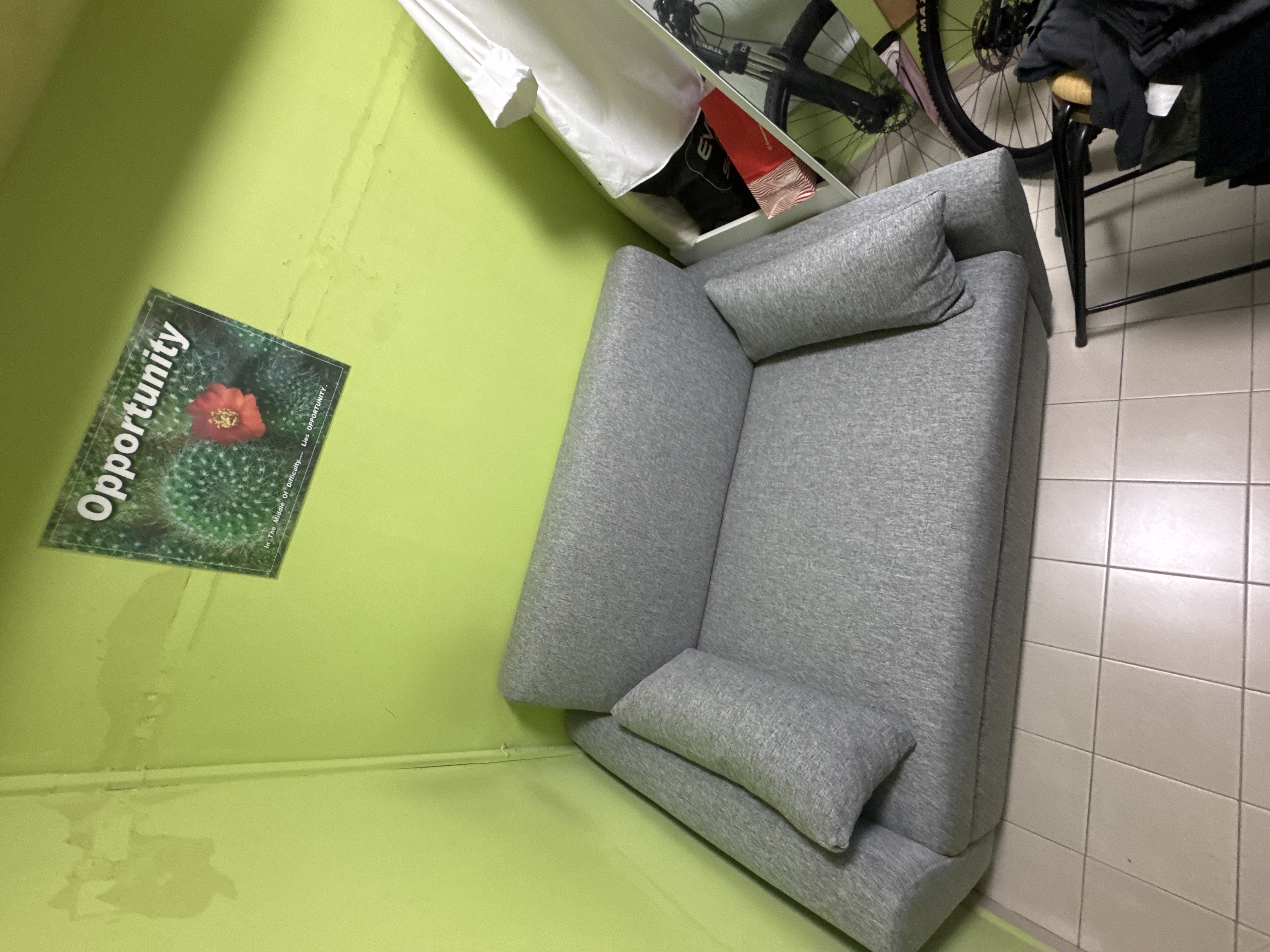 Customer home photo 3: Perfect with my small room. Quality is good, good fabric and sturdy.