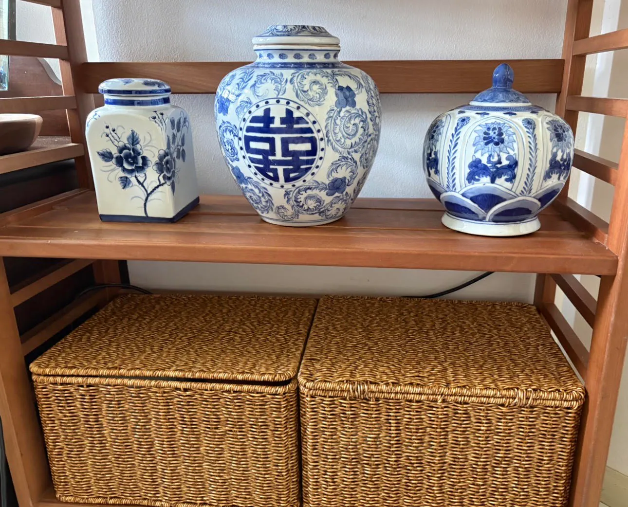 Customer home photo 3: The rattan baskets not only fitted perfectly but the quality is awesome....Love the walnut color of the baskets....