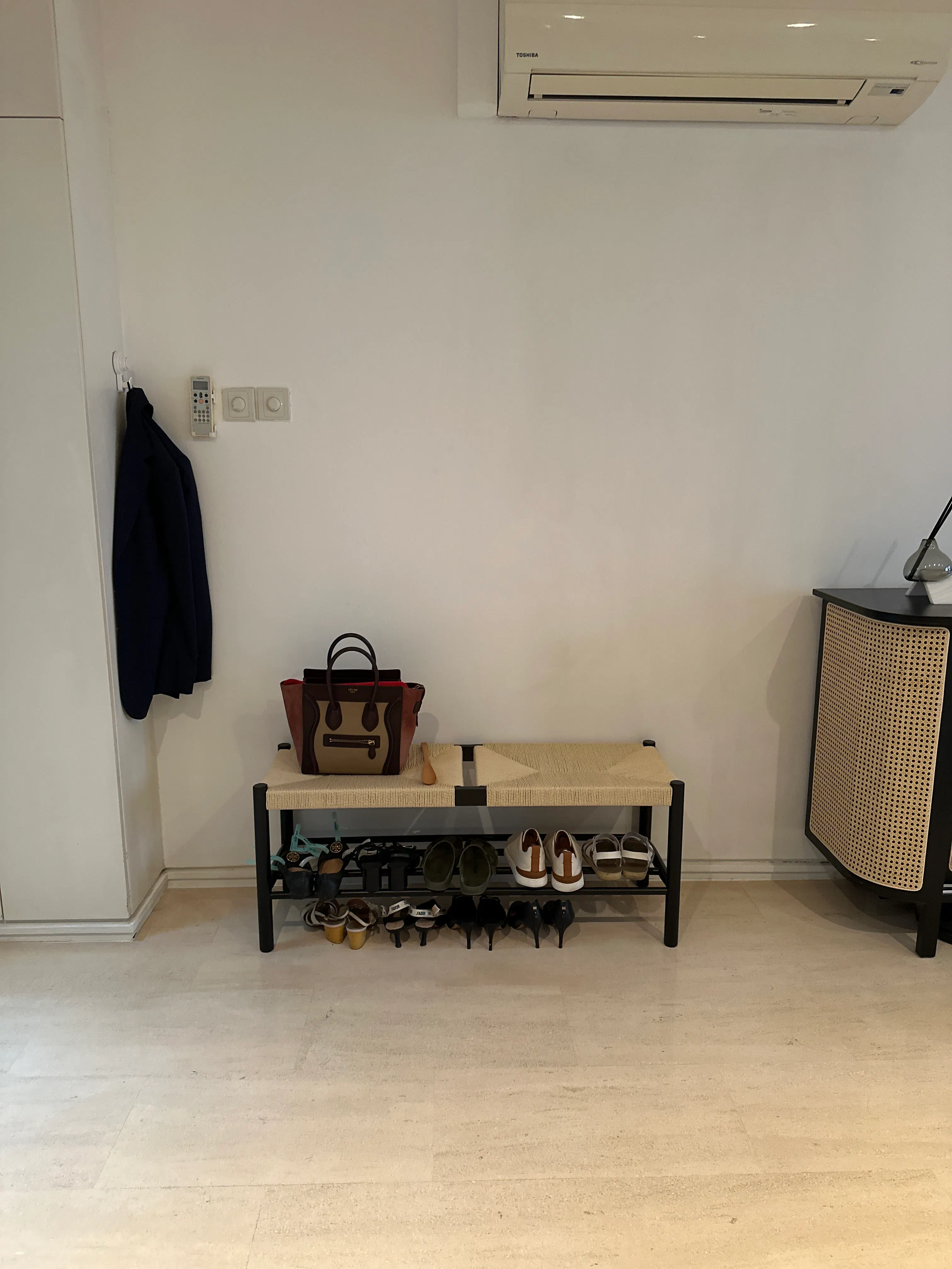 Customer home photo 6: Elegant way to store my shoes! Fits very well with interior decor