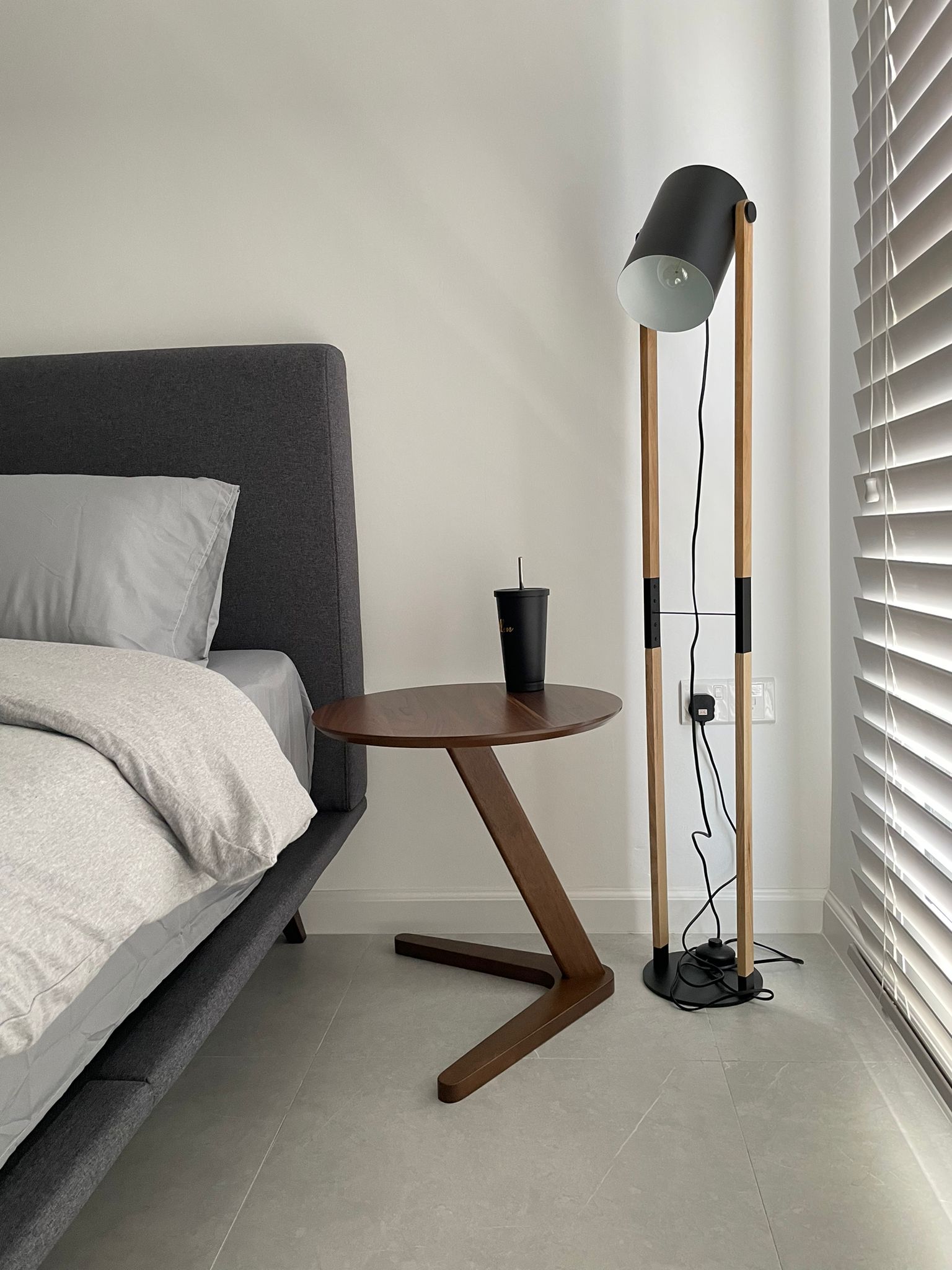 Customer home photo 4: Looks premium for a different bedside table. Look nice and able to bring an edgy bedside feature.