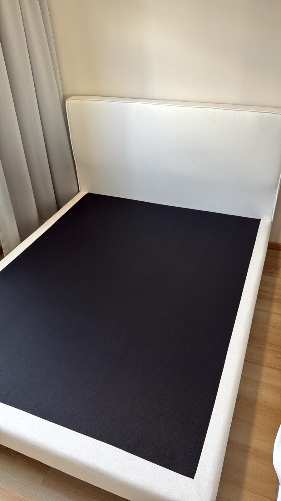 Customer home photo 1: Love the oat colour and fabric that matches our room perfectly. Delivery team is on time, dismantled and put up the new frame quickly 👍🏻 
Fuss free and smooth experience with Hipvan!