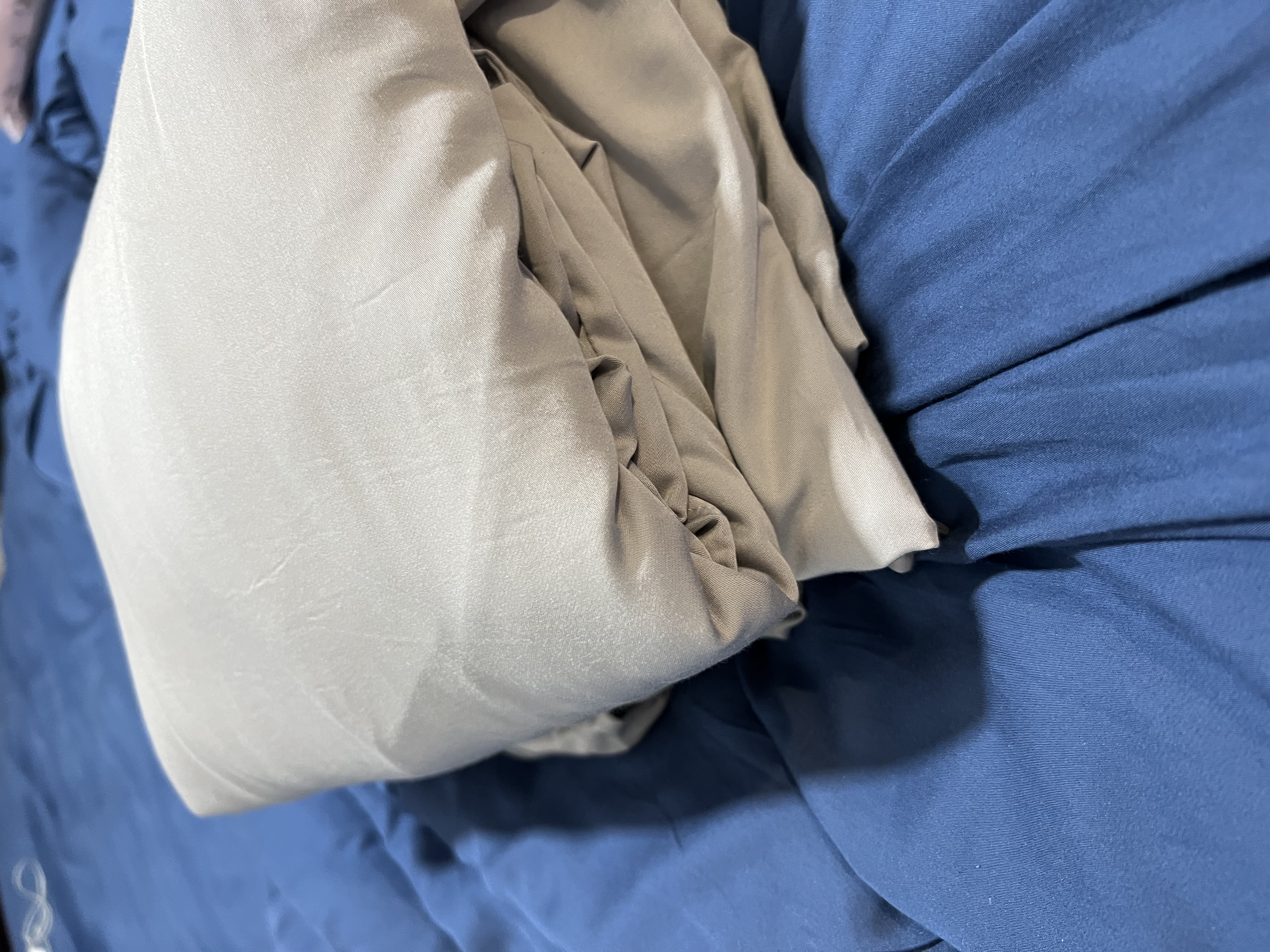 Customer home photo 2: Repeat purchase after my first Erin Bamboo in midnight blue. Super luxurious and soft. Cooling even without aircond on.