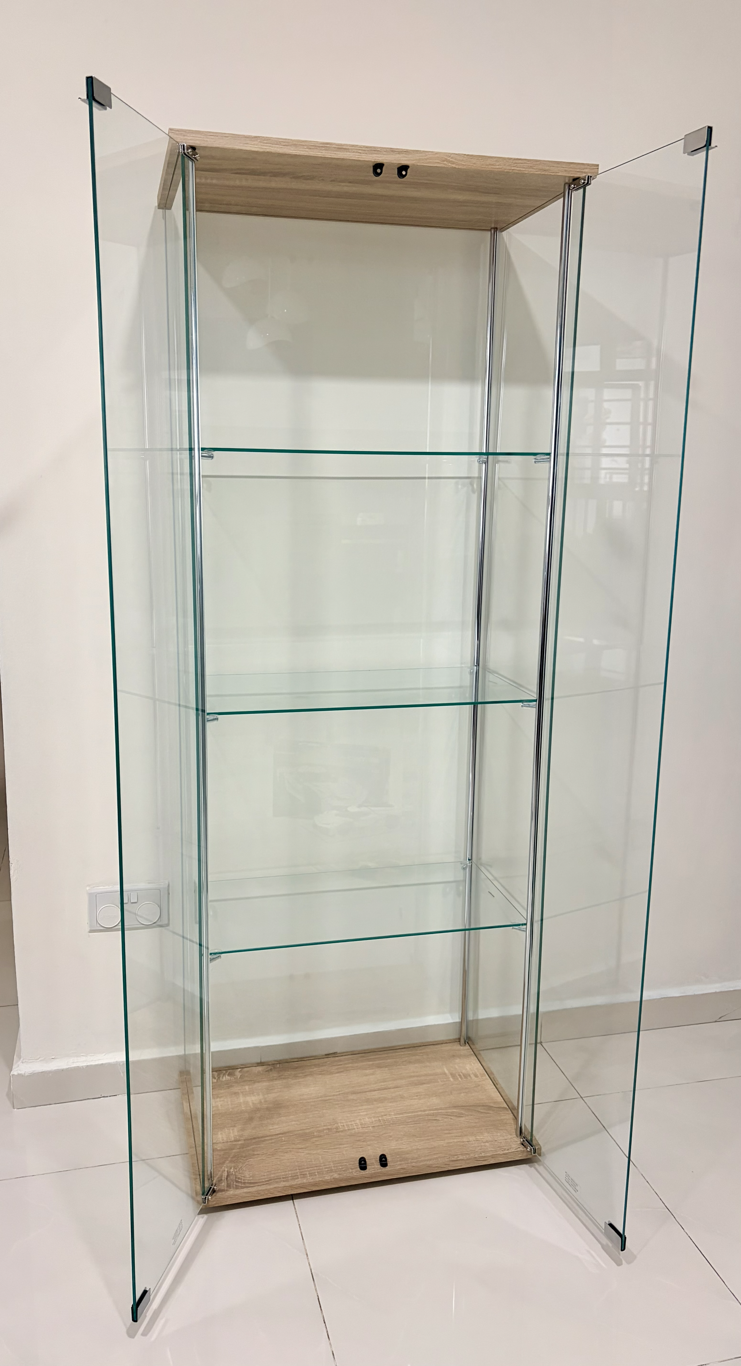 Haider Glass Cabinet 0.6m - Oak