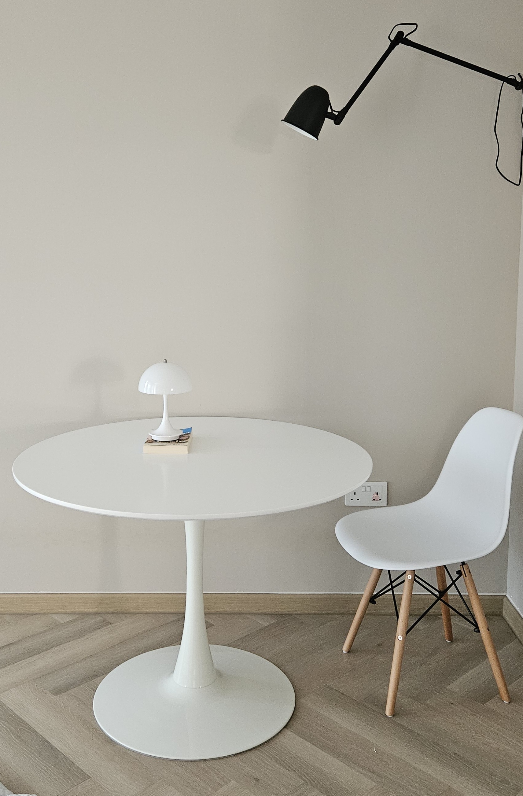 Customer home photo 56: A good looking dining table with simple clean lines.  Like the not too glossy feel and easy maintenance.  Hopefully it last without discolouration.