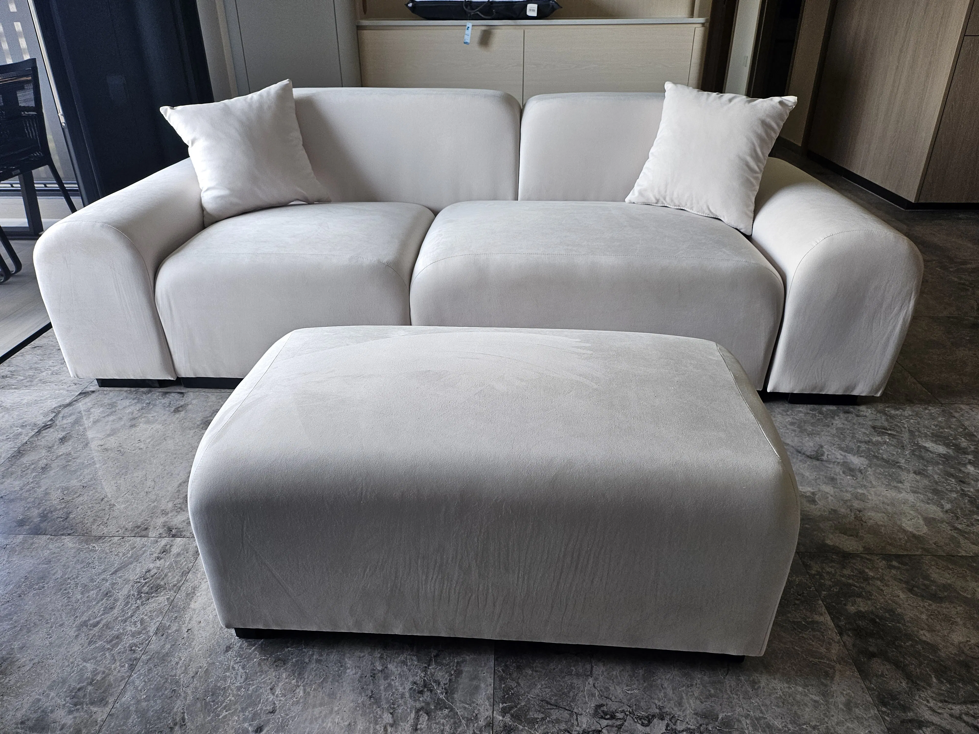Customer home photo 4: Delivery was timely and sofa looks nice and comfortable. The cushion feels firm and sturdy.
