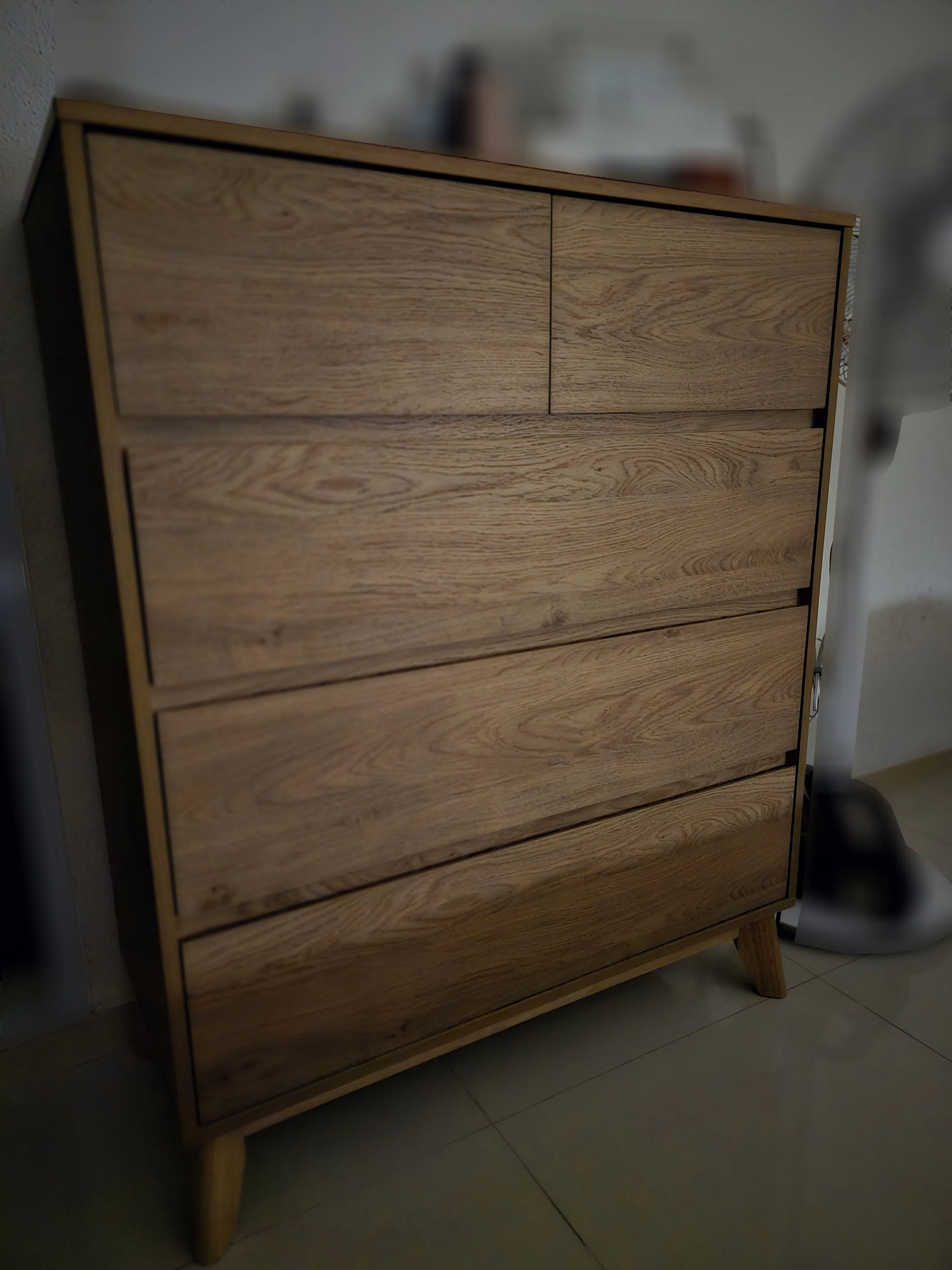 Customer home photo 1: Got it together with the 9 drawers as a set to replace old current ones. Nice simple design, fits nicely in the room. Happy with the purchase..