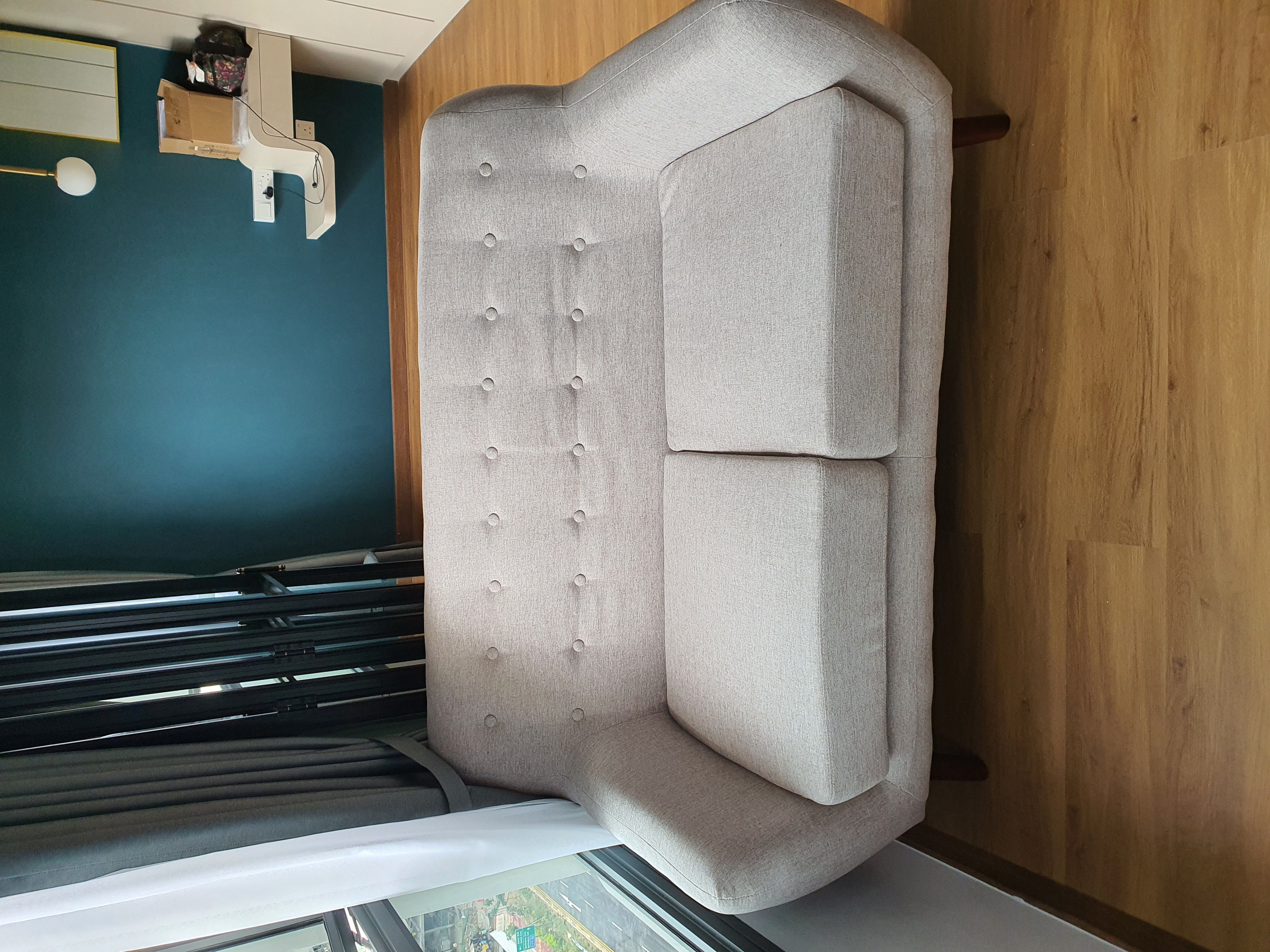 Customer home photo 6: Perfect size for my mini flexi flat! Lurveee the firmness and colour of the sofa too!