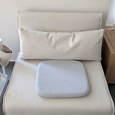 Customer home photo 3: The color and size matches the overall layout. Comfort wise was what advertised, a firm seat. Was initially torn between a lounge chair and a sofa bed but the latter is more utilitarian where I can host a guest for stay over. More importantly it is way way cheaper.