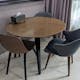 Ralph Round Dining Table 1m  - Black, Cocoa