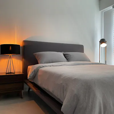 Customer home photo 2: Zoey Table Lamp enlighten the mood ambient for a comfortable feel.