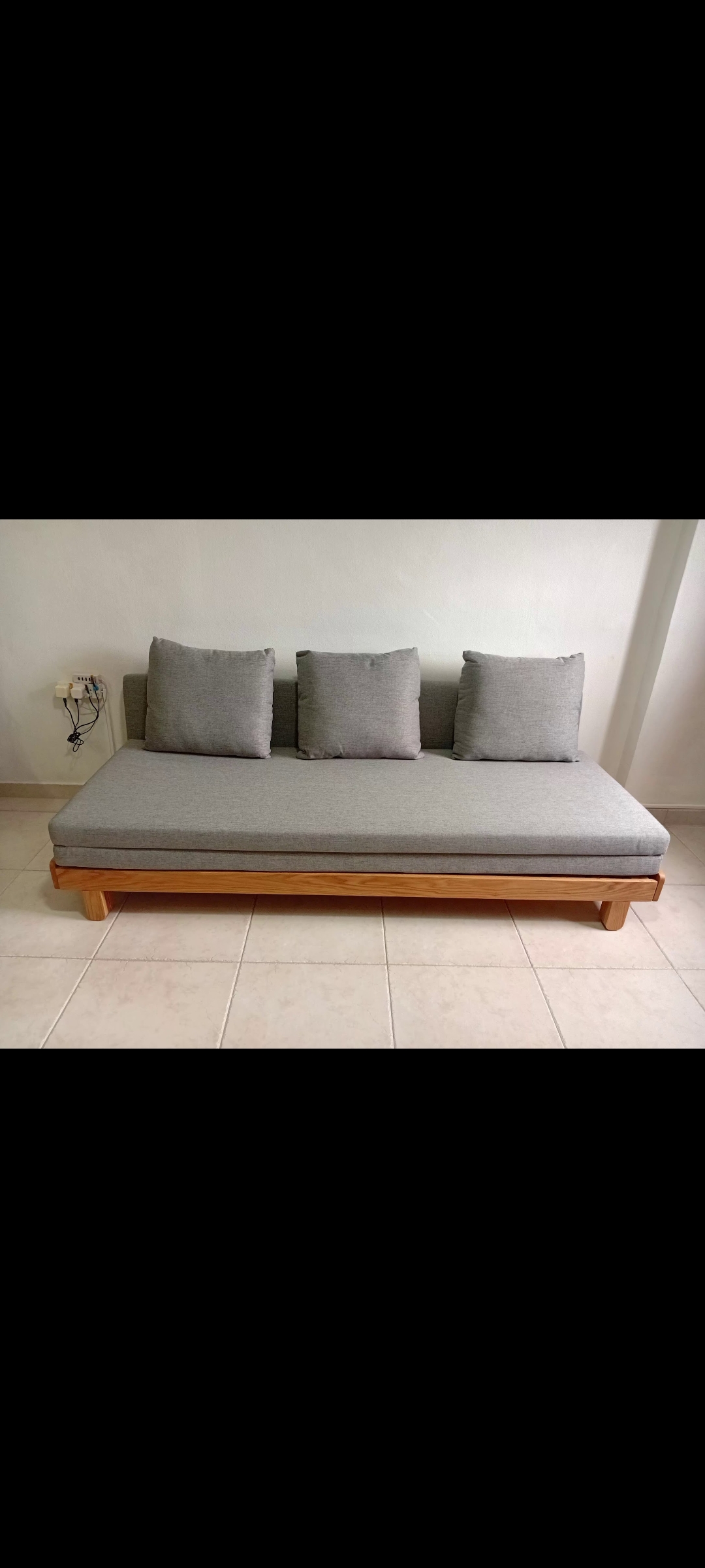 Customer home photo 1: The sofa bed is very spacious and fit nicely on my hall area.  when open out the bed can occupied 1 Adult or 2 kids to sleep.  The  grey colour of the sofa bed is very stylish  and  is  recommended to purchase  from HIP VAN. CHEERS 🍻