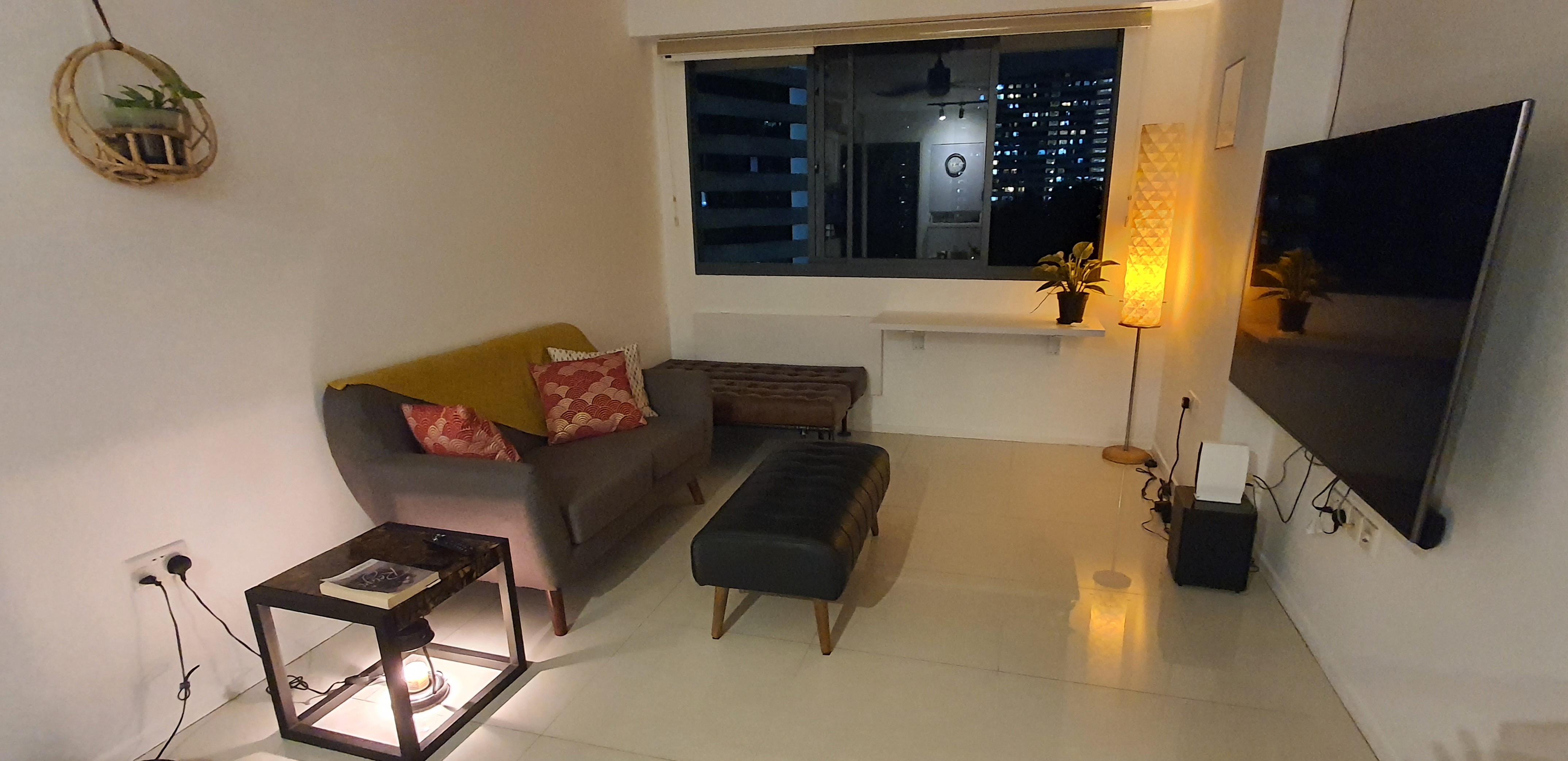 Customer home photo 8: This fabric 2-seater replaces the previous 3-seater PU leather one we had, and our living room now feels cosier than before!