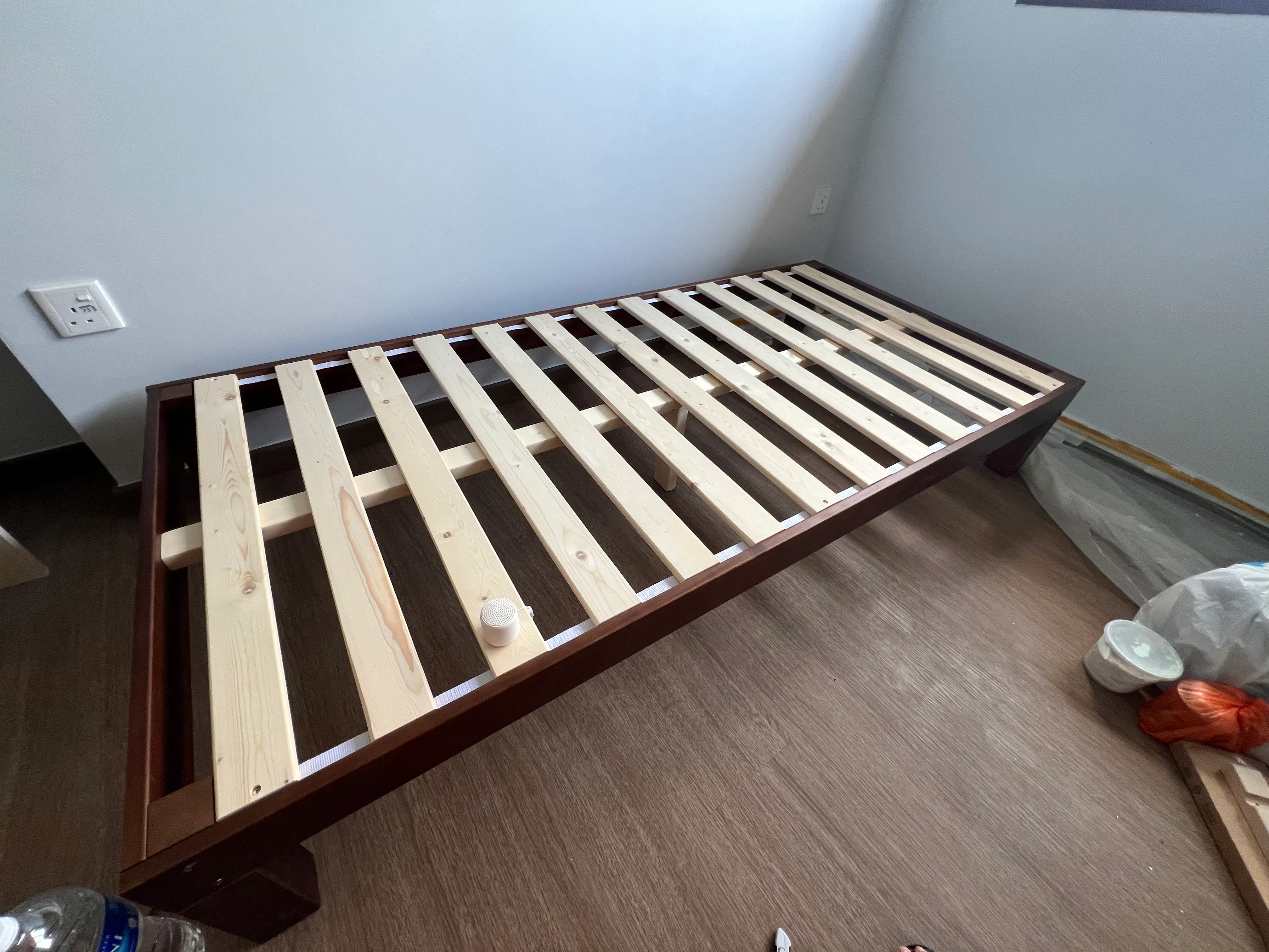 Katana Single Wooden Bed - Walnut