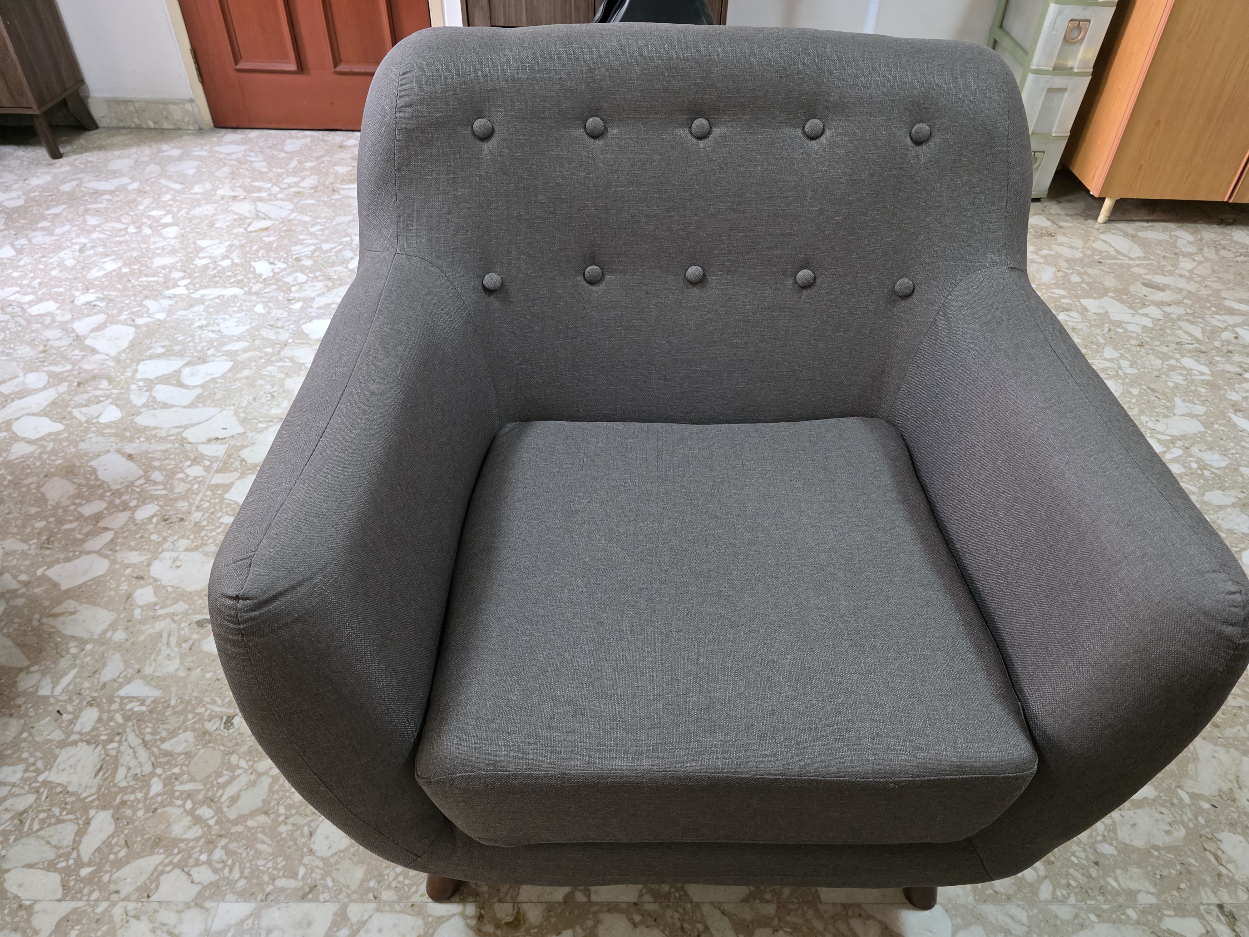 Emma 2 Seater Sofa with Emma Armchair - Raven - 1 x Emma 2 Seater Sofa - Raven, 1 x Emma Armchair - Raven