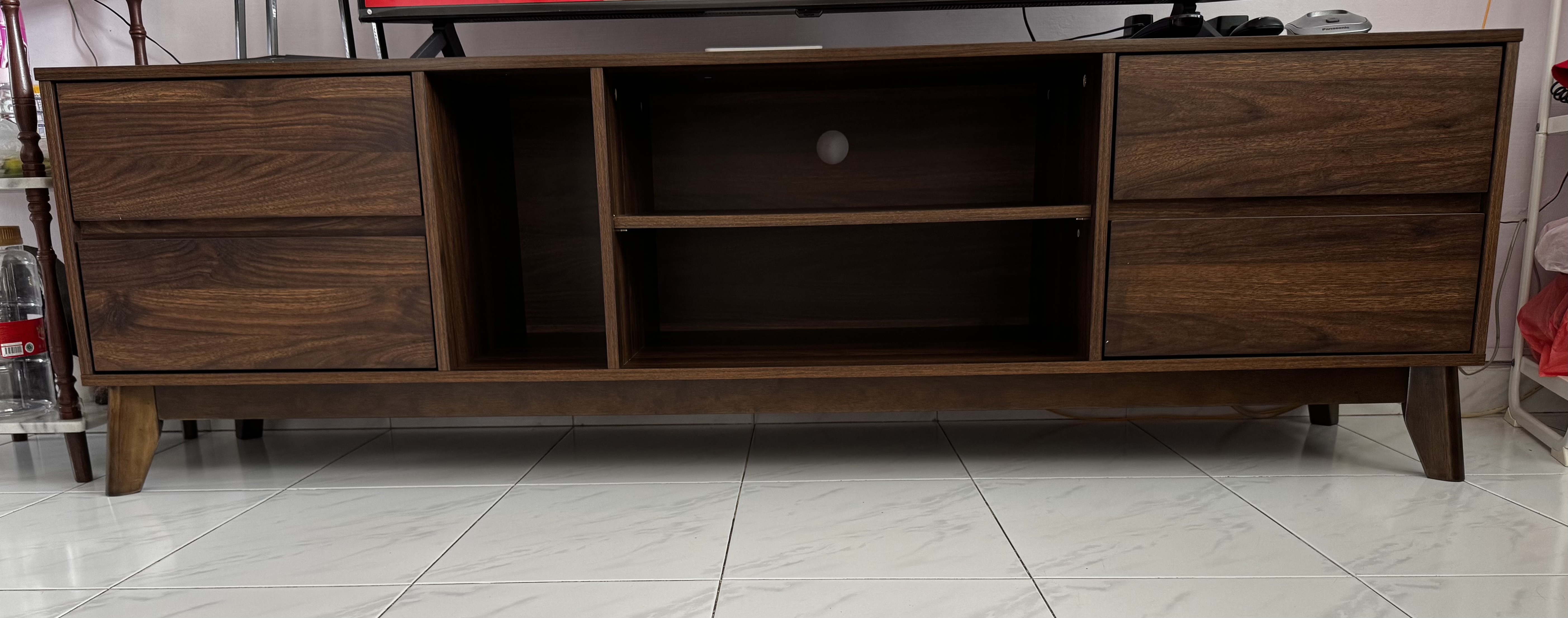 Customer home photo 1: Very sturdy.  The walnut colour is very nice.