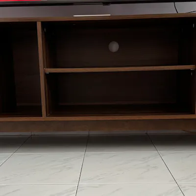 Customer home photo 1: Very sturdy. The walnut colour is very nice.