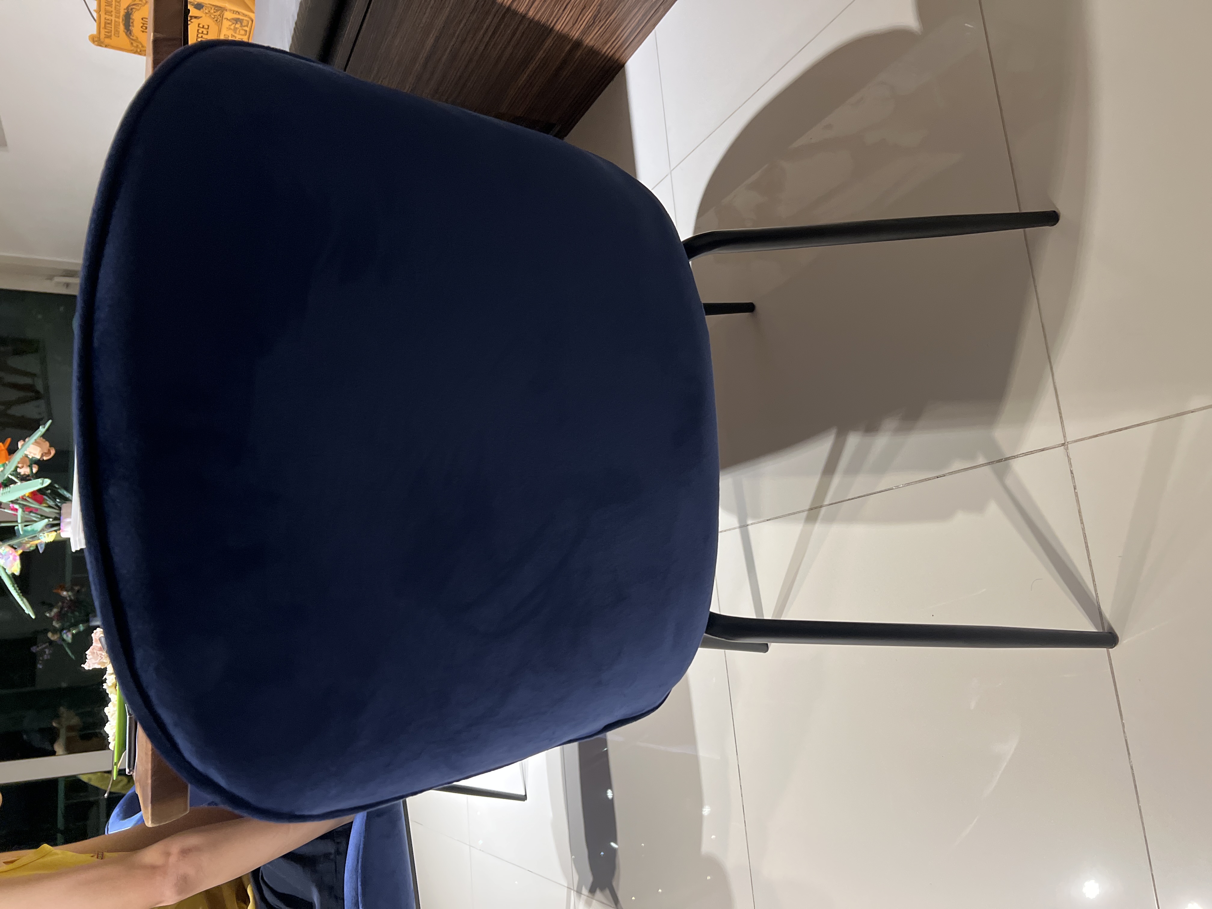 Customer home photo 1: Very comfortable to sit on. It was bought as a dining chair but I’ve been sitting on it do do work too. Price was great too and delivery was very quick.