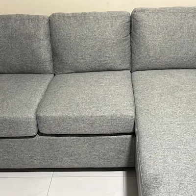 Customer home photo 6: initially the sofa was not well-assembled, and two of the side screws flew out when we sat on it. Fortunately, the team was quick to follow up on our feedback and the issue was fixed within a few days.
Sofa is comfortable and sturdy, and very suitable for families with small kids.