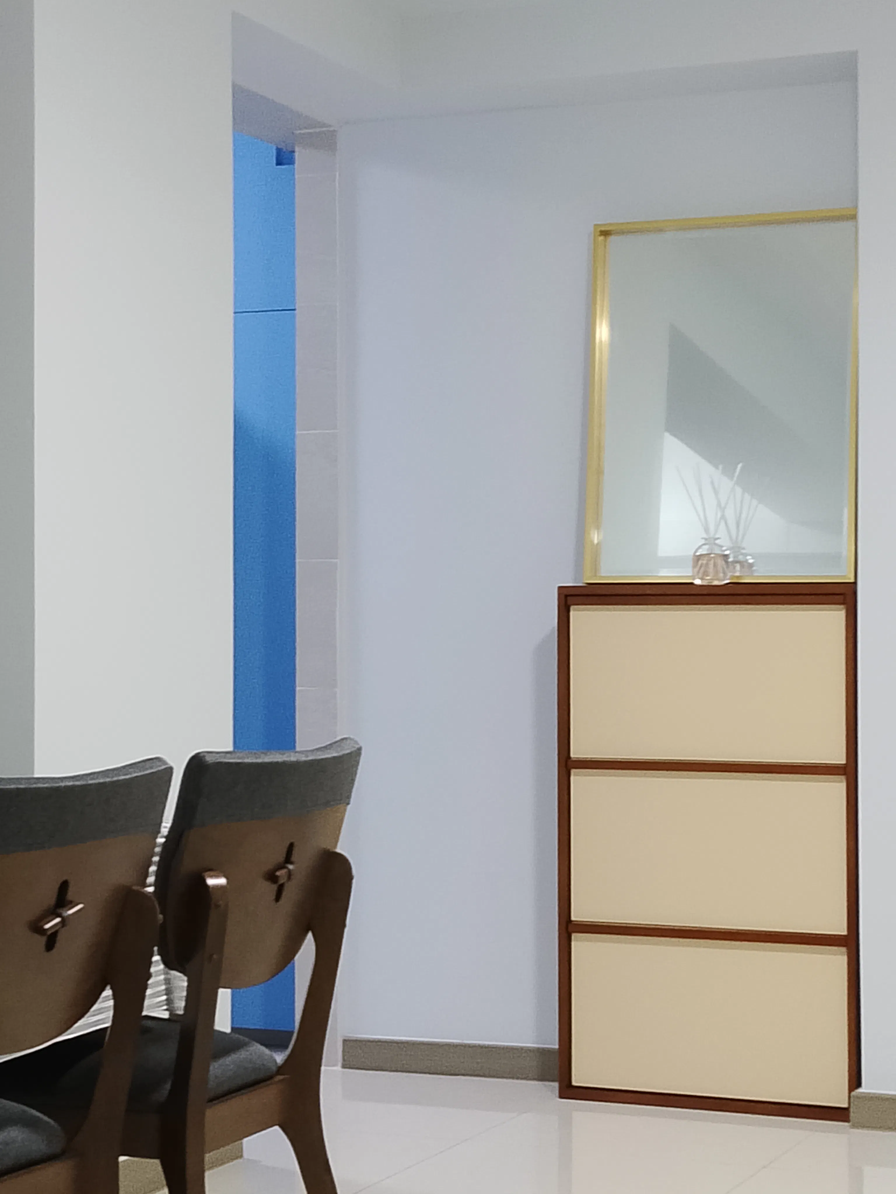 Customer home photo 1: I was seeking for a piece that would complement the shoe rack, and this mirror completes the look.