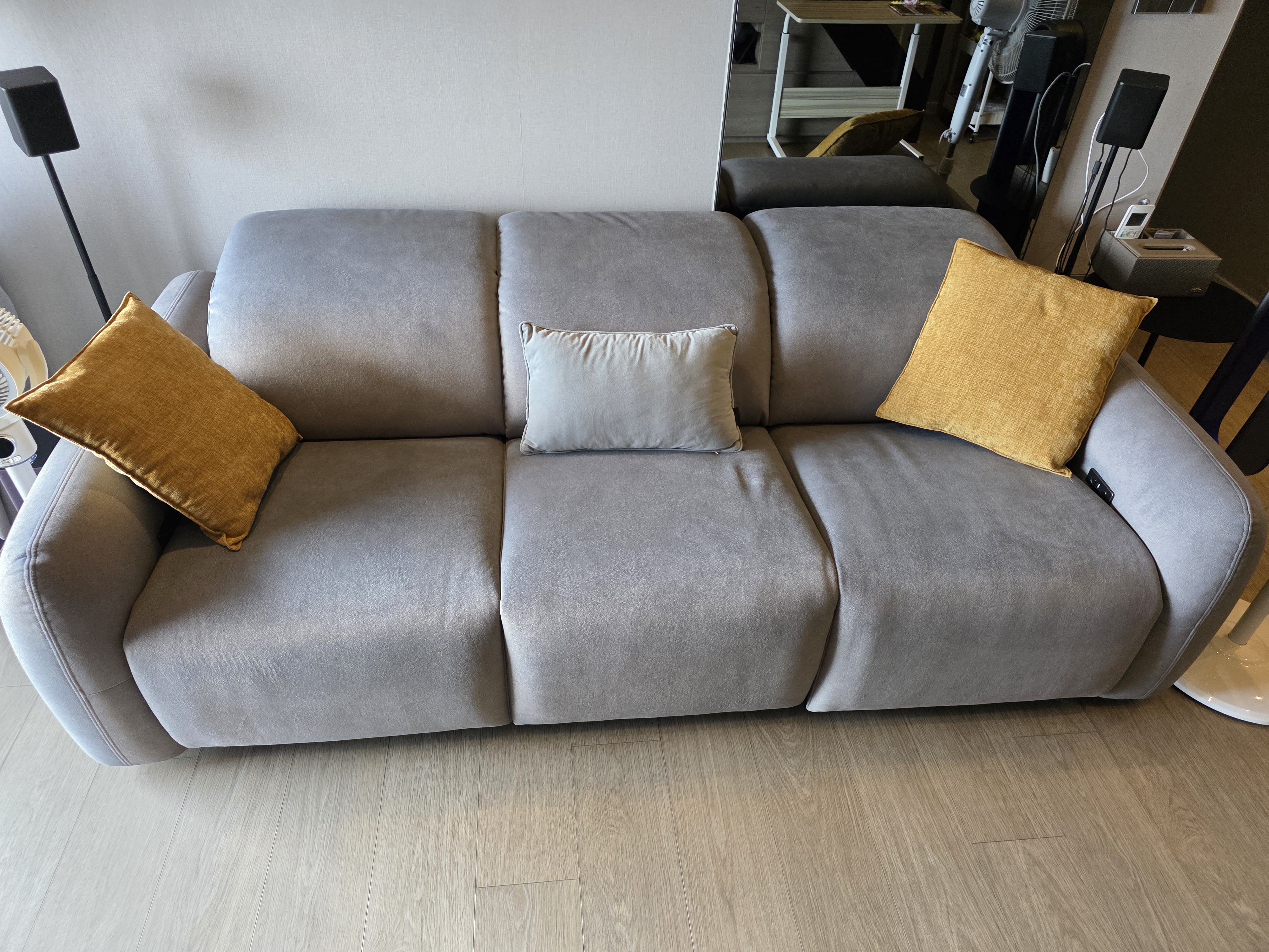 Harmony 3 Seater Power Recliner Sofa - Night Sky (Scratch Resistant) - Zero Wall