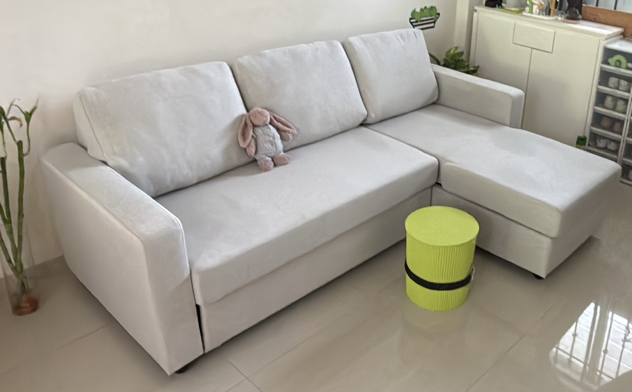 Customer home photo 11: I had a wonderful experience buying my sofa bed from HipVan. Before my visit, I spoke to Karen to ask for directions to the showroom, and she was incredibly warm, friendly, and gave very clear guidance on how to get there. When I arrived, I quickly found the item I wanted and finalized the details without any hassle.

Much later, I decided to change the colour of the sofa bed to a lighter shade, and my order was amended swiftly with no issues at all. The installation and setup were also impressively fast and very well done.

Overall, I had a great experience with HipVan. Their service, efficiency, and friendliness really stood out. I’m loving the sofa bed I bought and would highly recommend HipVan to anyone looking for quality home furniture.