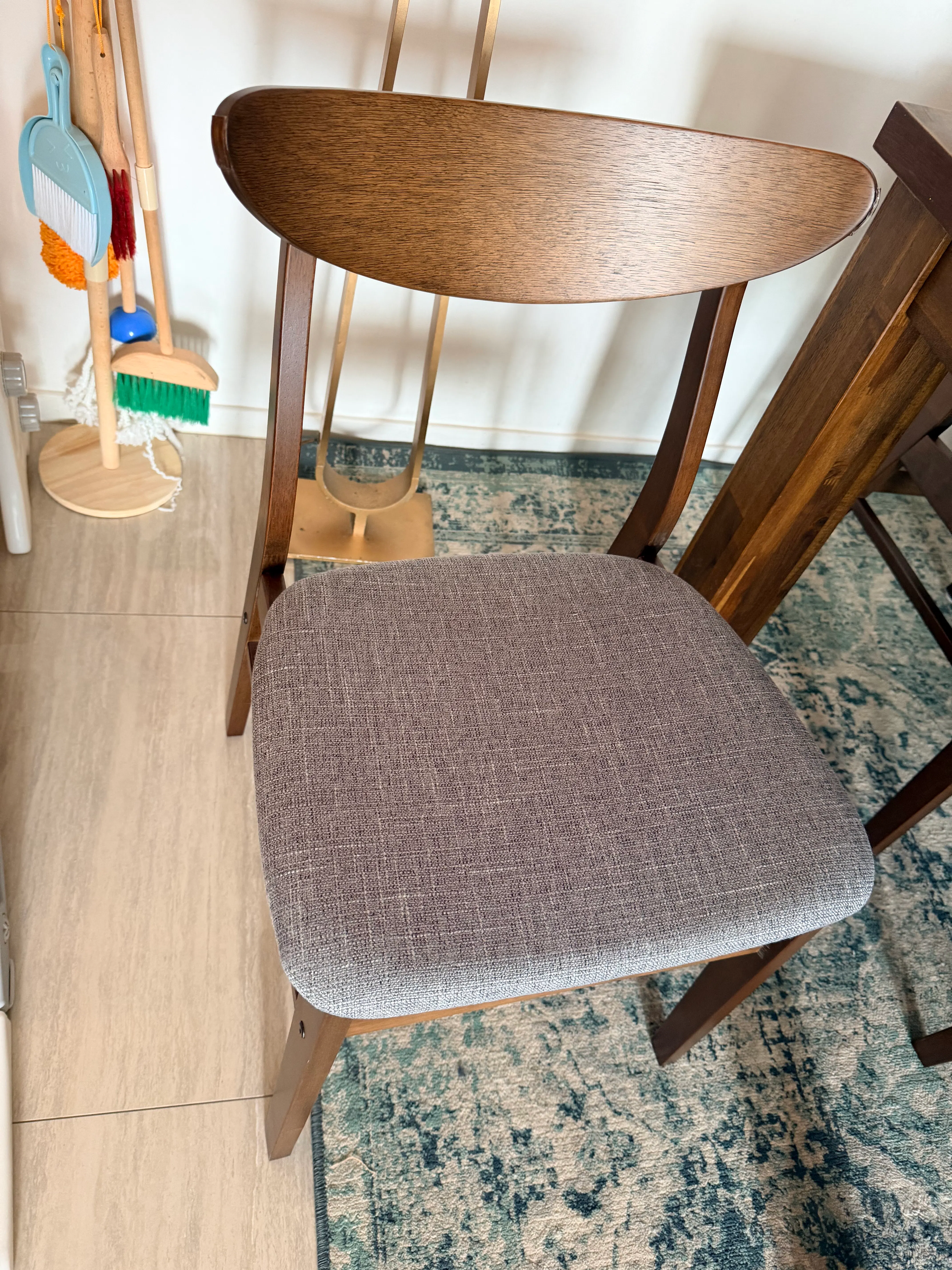 Macy Dining Chair - Cocoa, Grey (Fabric)