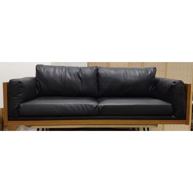 (As-is) Bentley 3 Seater Sofa - Jet Black (Faux Leather) - 28 - 2