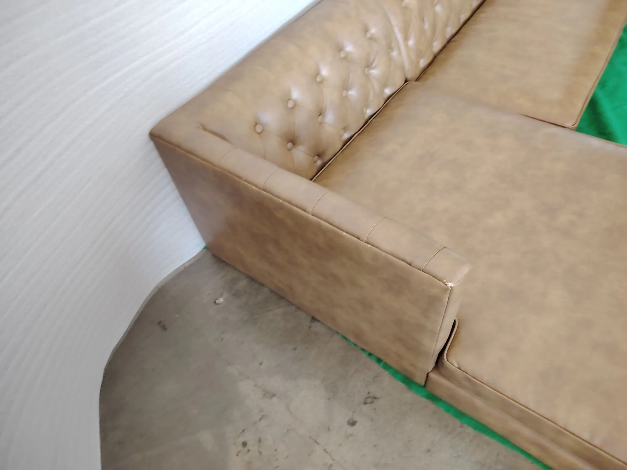 (As-is) Cadencia L-Shaped Sofa - Tan (Faux Leather) - 1 - 9