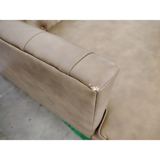 (As-is) Cadencia L-Shaped Sofa - Tan (Faux Leather) - 1 - 10