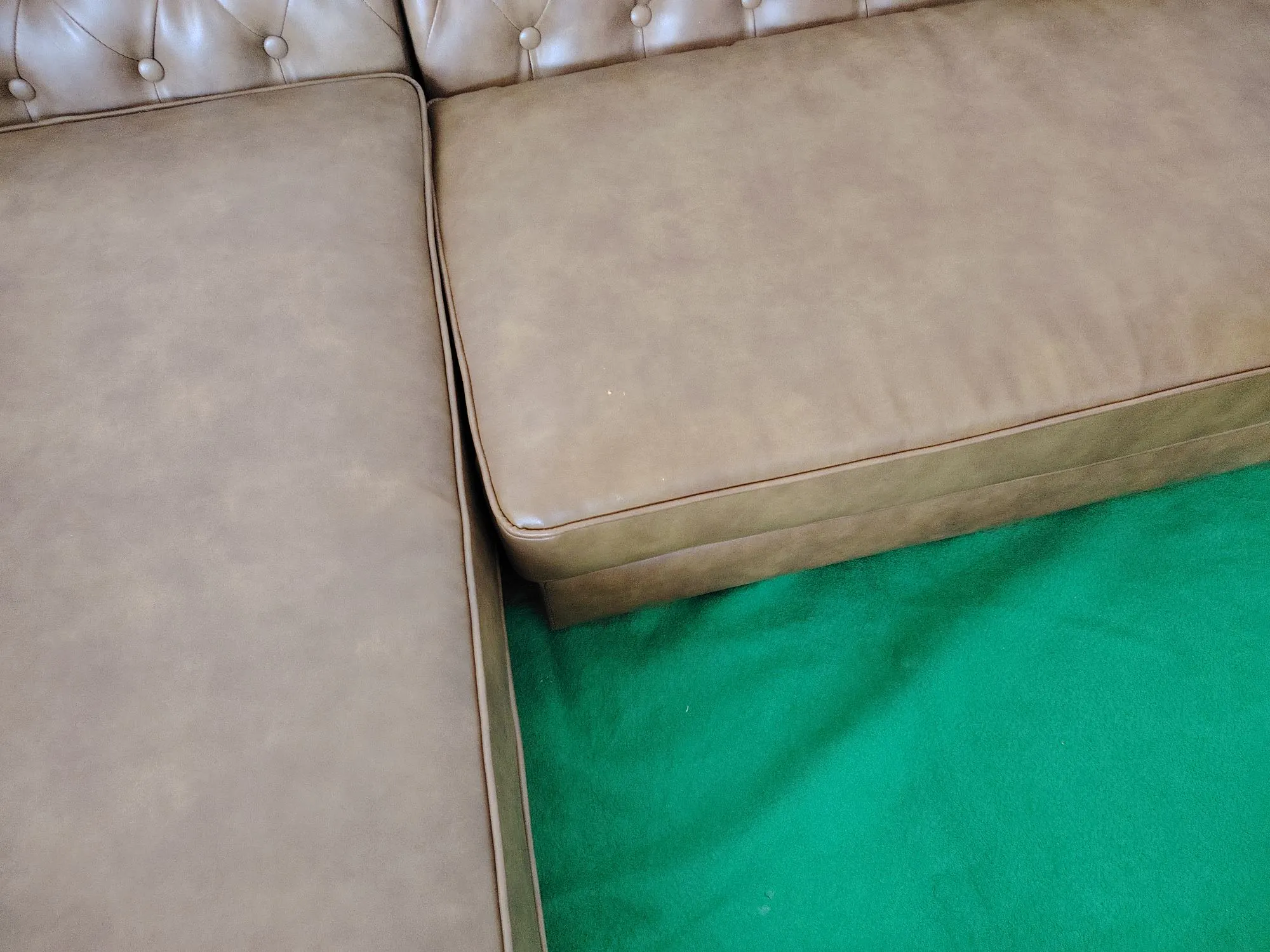 (As-is) Cadencia L-Shaped Sofa - Tan (Faux Leather) - 1 - 15