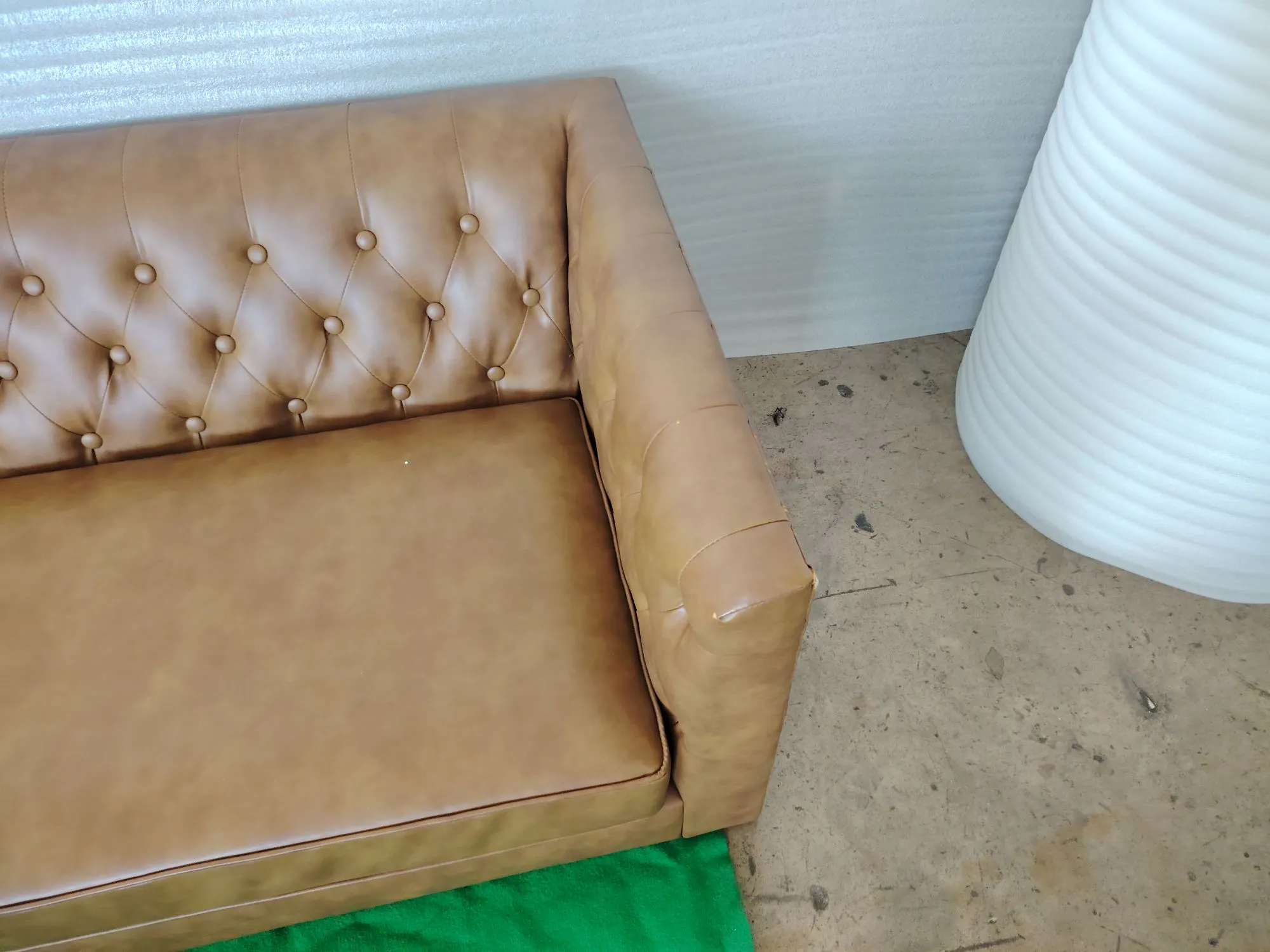 (As-is) Cadencia L-Shaped Sofa - Tan (Faux Leather) - 1 - 16