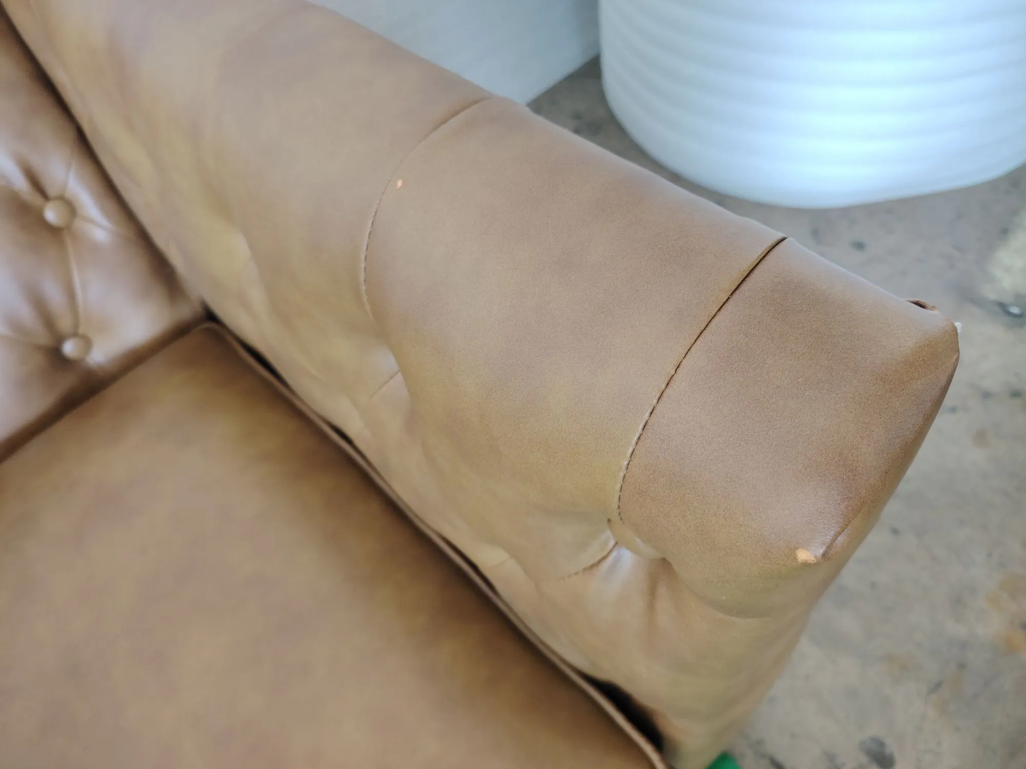 (As-is) Cadencia L-Shaped Sofa - Tan (Faux Leather) - 1 - 17